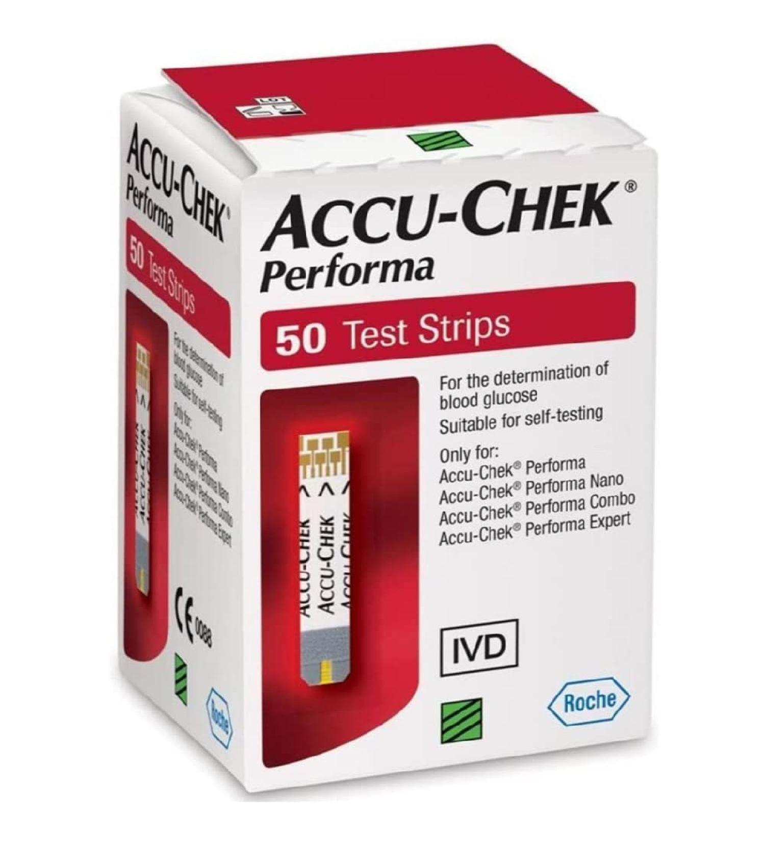Blood Glucose Test Strips, 50 Strips for Accu-Chek Performa 50 Count (Pack of 1)