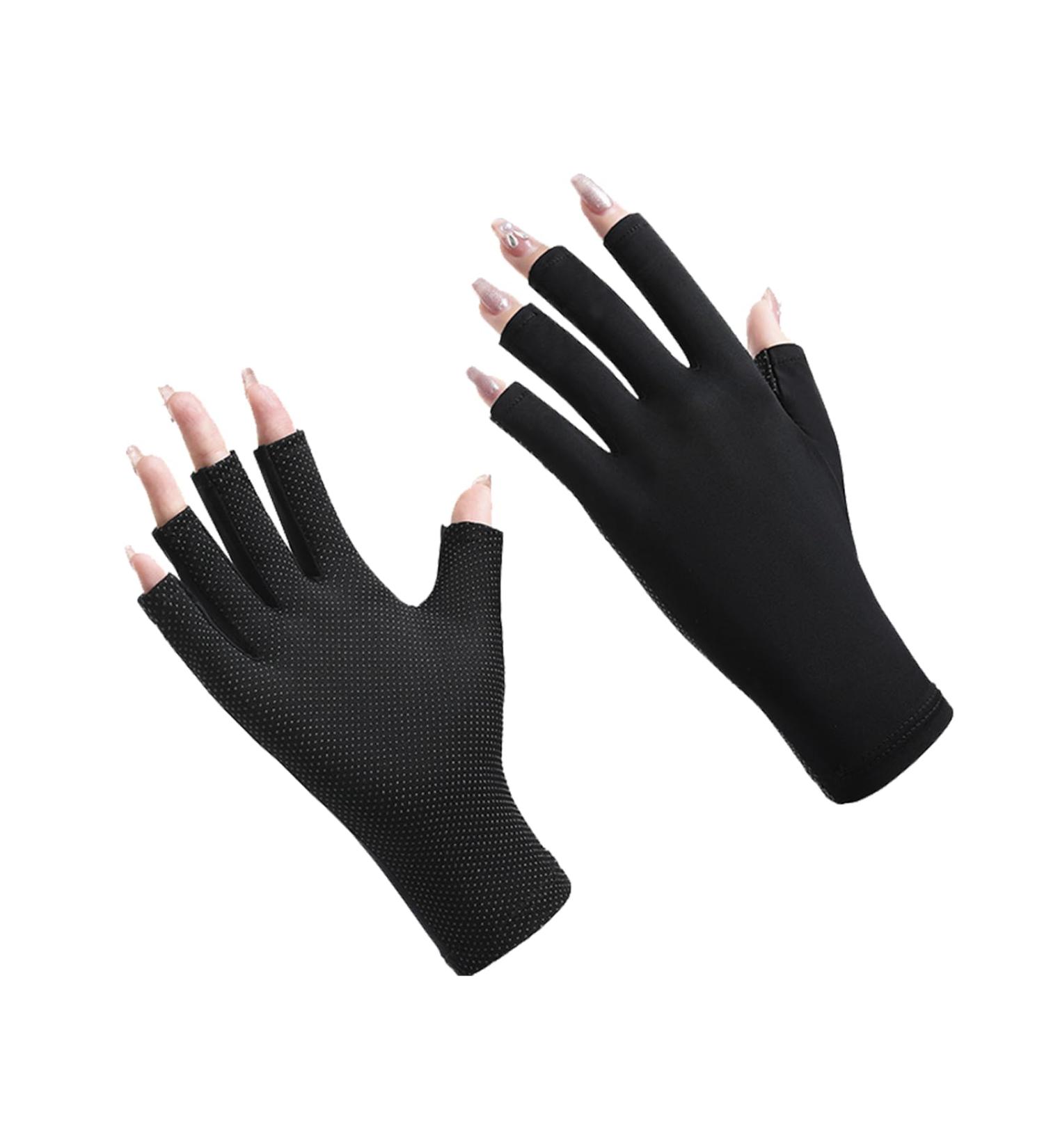 UV Gloves for Gel Nails - Fingerless UV Protection Gloves for Nail Lamp Anti UVA&UVB UPF50+ Nail Care Gloves Professional Gel Manicure Hand Protection (Black) - Buy Online on GoSupps.com