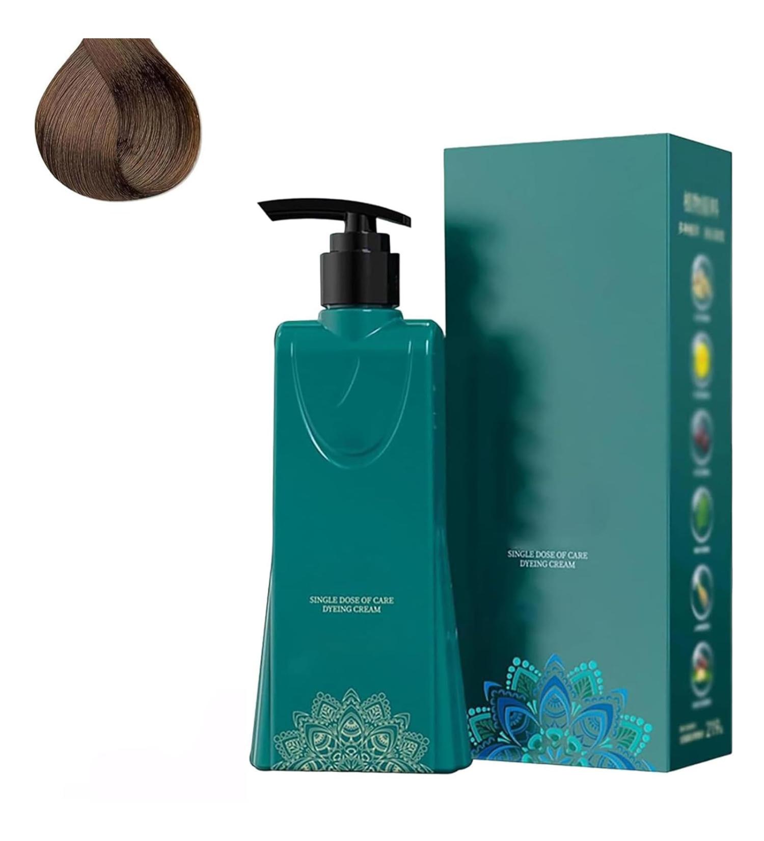 Formule l g re Ensemble de teinture capillaire durable cr me de coloration de cheveux base de plantes teinture florale un agent shampooing de couleur de cheveux naturels (Brown) - Buy Online on GoSupps.com