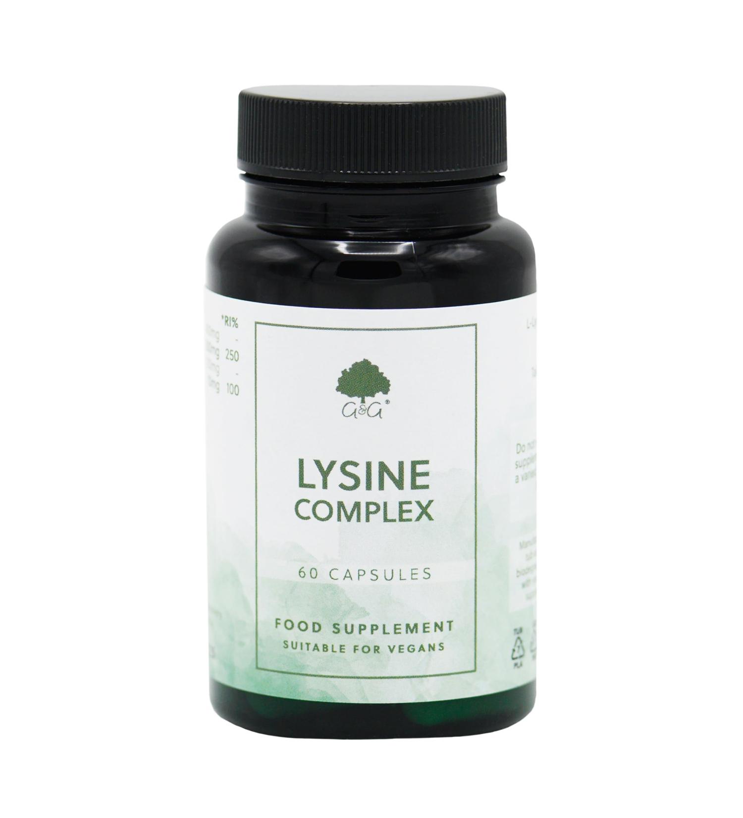 G&G Vitamins Lysine Complex - 60 Vegan Capsules with Lysine Vitamin C & Zinc - Immune Support & Antioxidant Boost - Buy Online on GoSupps.com