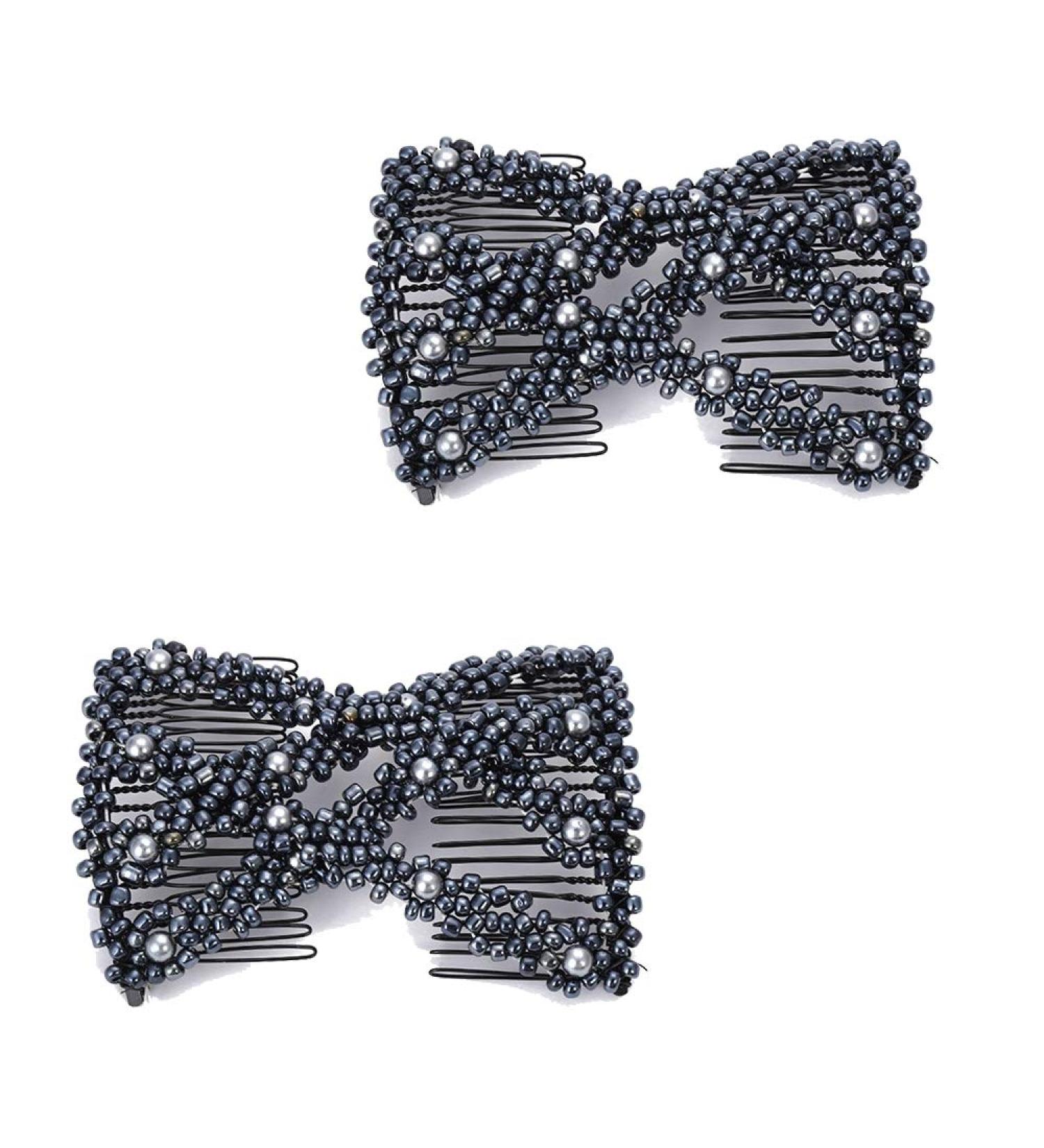Butterfly Stretch Hair Clip - 2PCs Magic Beads Hair Accessories for Women | DIY Pearl Styling Tool - Ships Internationally - Buy Online on GoSupps.com