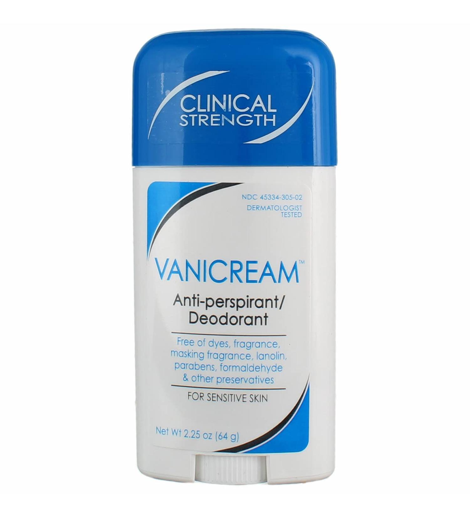 Vanicream Anti-Perspirant Deodorant Clinical Strength 2-Pack for Sensitive Skin - 2.25 Ounces - Buy Online on GoSupps.com