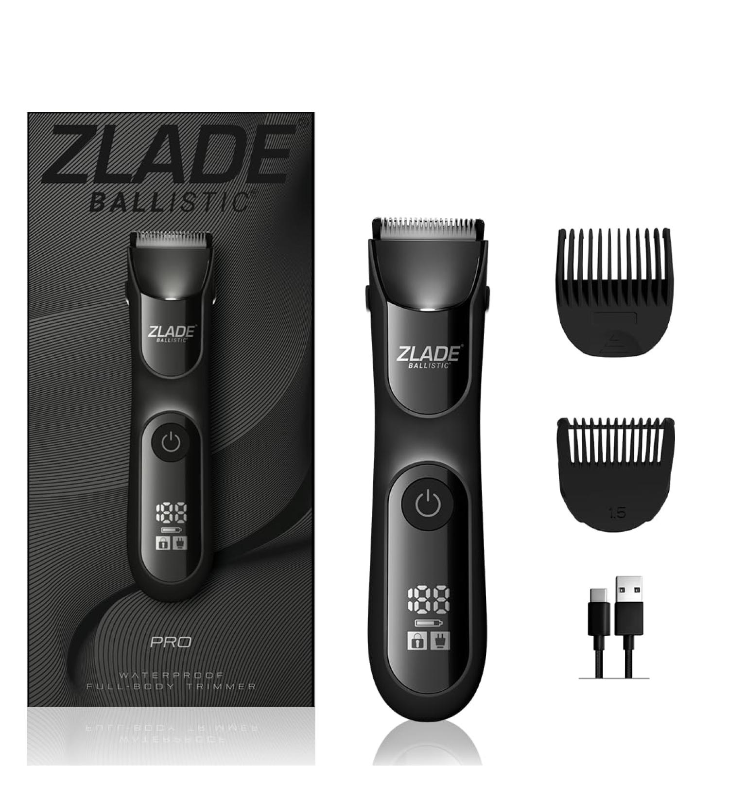 ZLADE Ballistic Pro Full-Body Manscaping Trimmer - Waterproof Ceramic Blades Digital Display - Ideal for Beard & Body Grooming - Buy Online on GoSupps.com