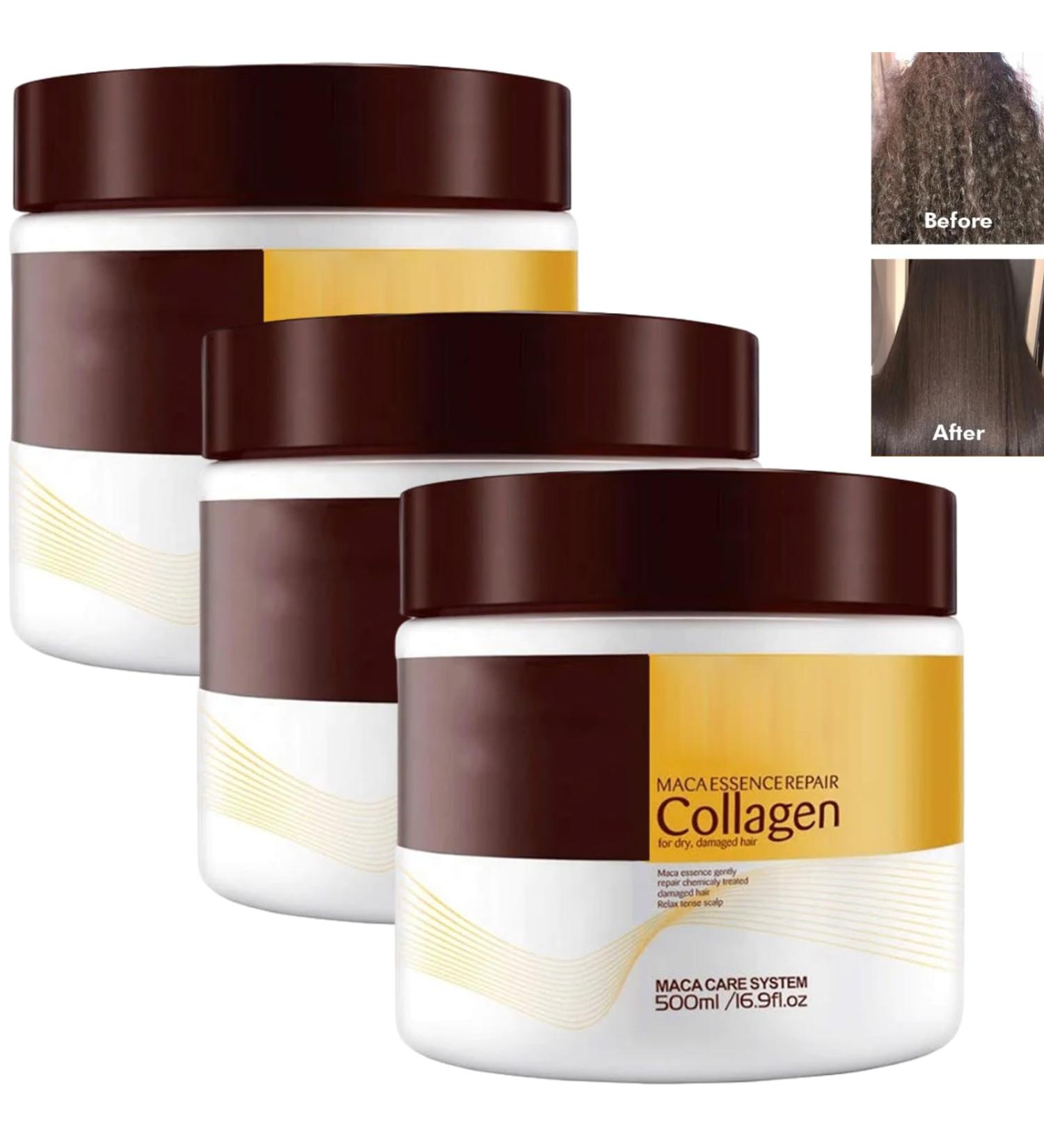 Oveallg Collagen Conditioner Collagen Hair Treatment Deep Repair Collagen Hair Mask Hair Treatment 500ml (3 Bottles) - Buy Online on GoSupps.com