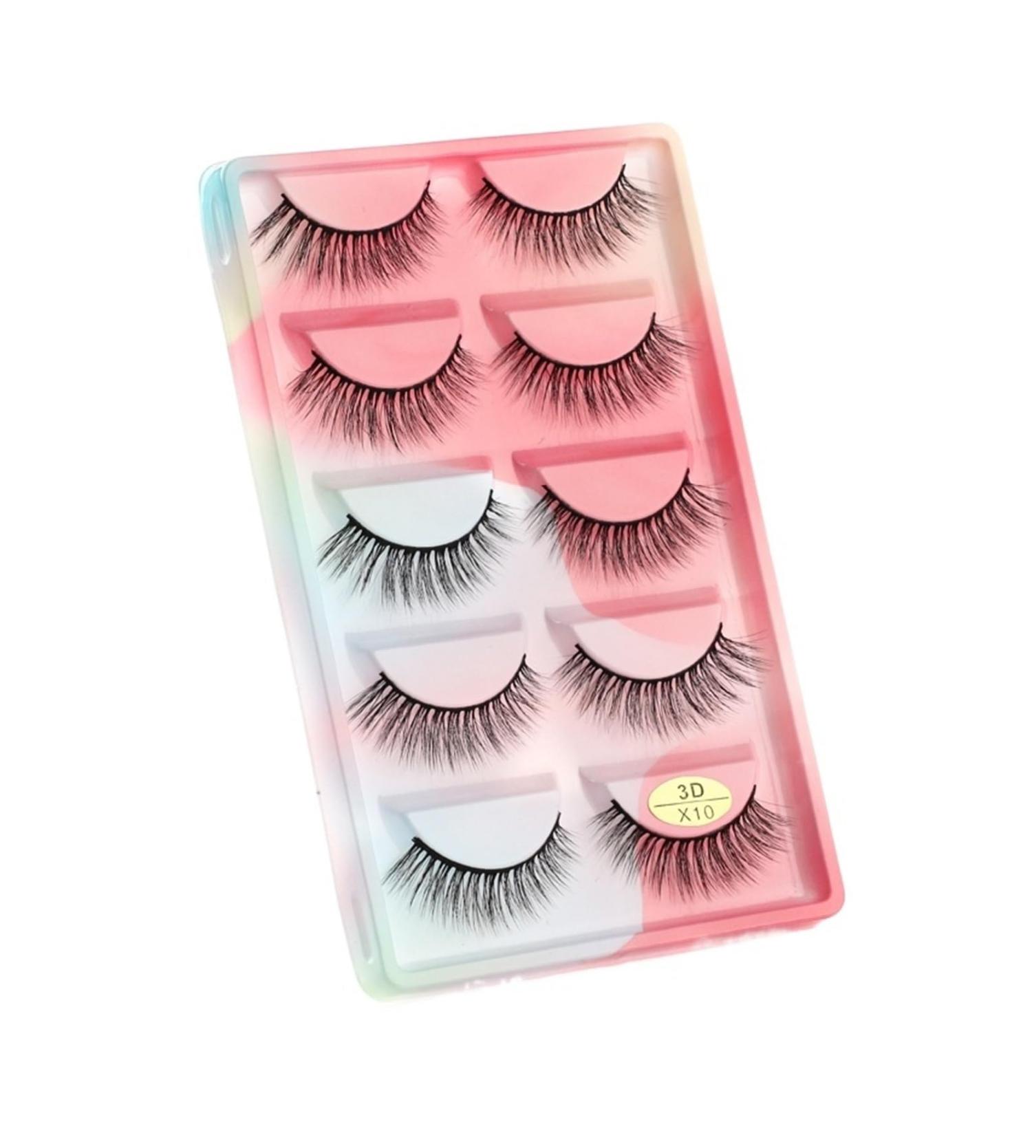 UAMOU Mink Eyelashes 10/50/100 Boxes Fluffy 3D Mink Lashes Makeup Natural Long Volume False Eyelashes Bulk Faux Cils Custom Cheerfully (Color : 5 Pairs X10CS Size : 10 Boxes) - Buy Online on GoSupps.com