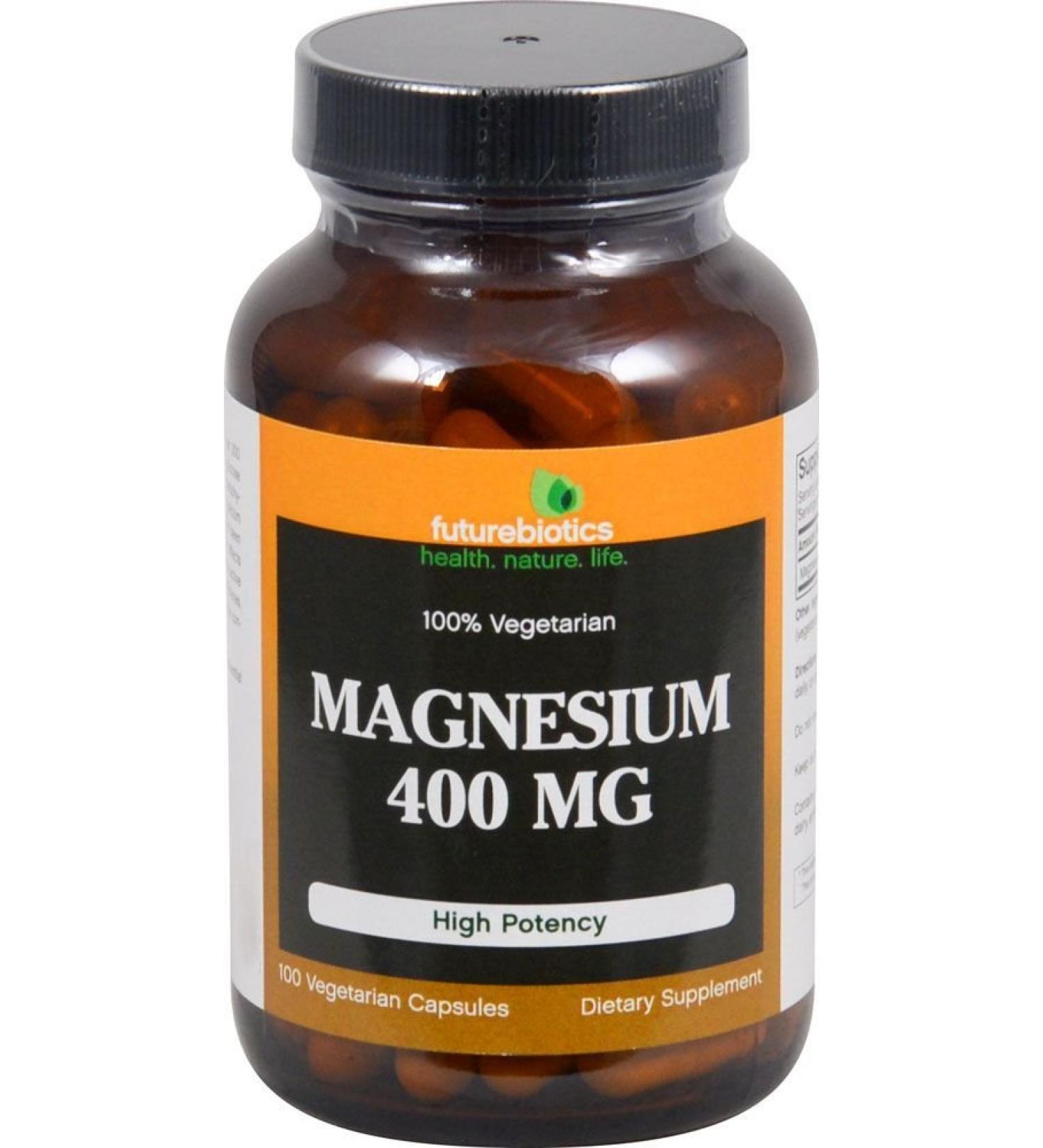 Futurebiotics Magnesium 400 mg. 100 Vegetarian Capsules