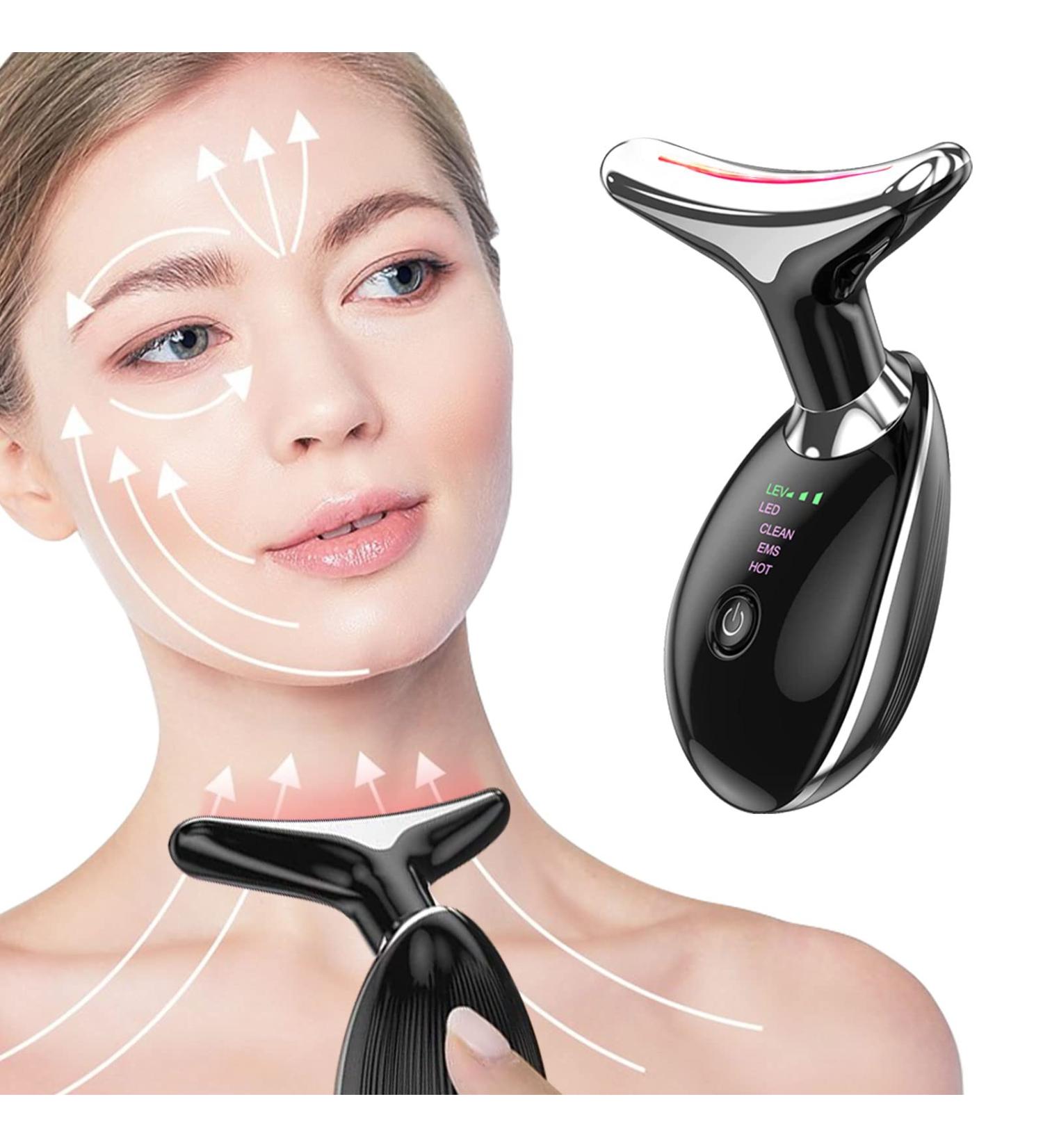 Dolphin-Black Face & Neck Firming Device | Double Chin Reducer & Wrinkle Removal Tool | Facial Sculpting & Lift Kit for Tightening & Smoothing - Buy Online on GoSupps.com