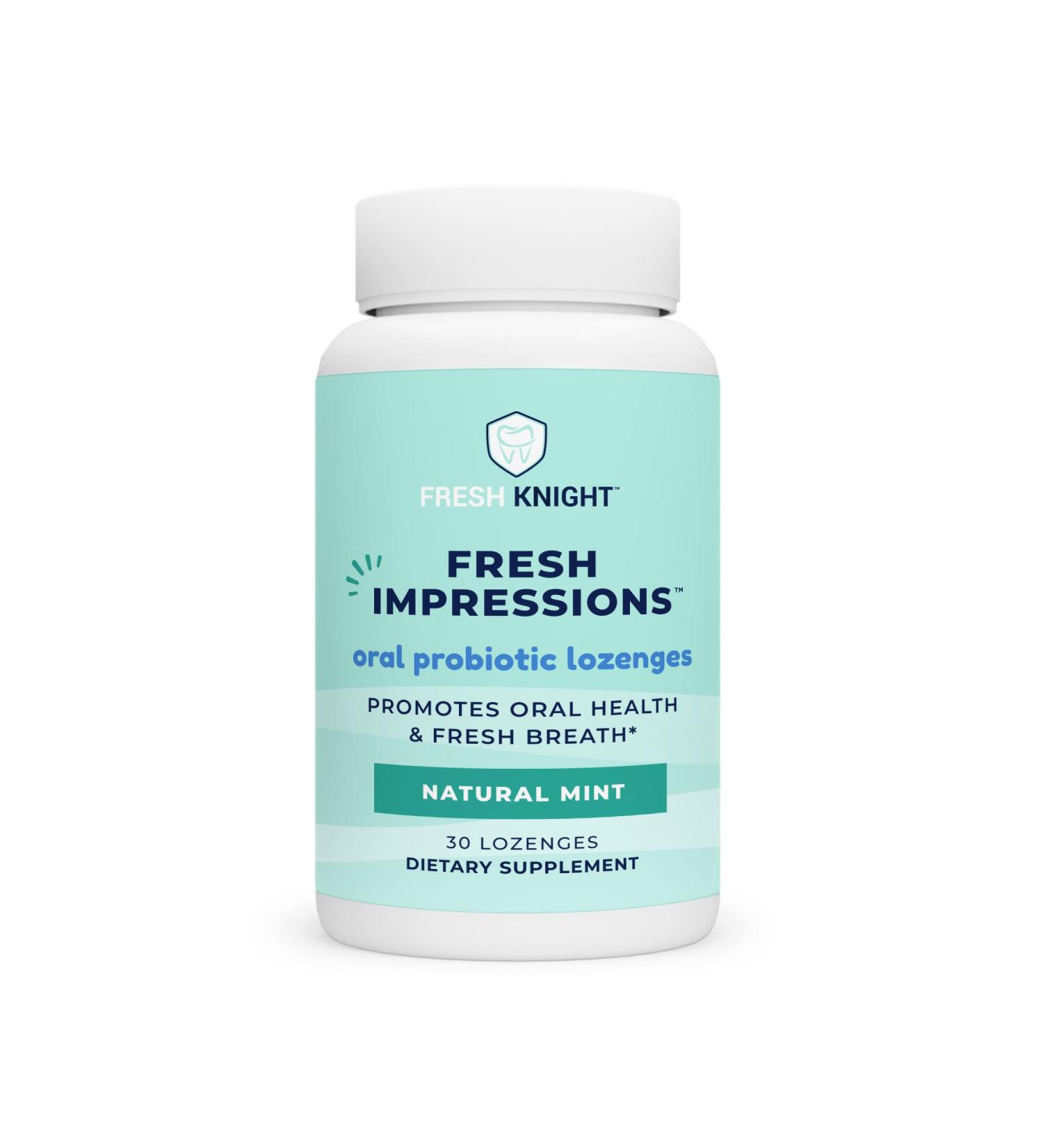 Fresh Impressions Oral Probiotic Lozenges | Chewable for Bad Breath & Gum Health | Contains Blis K12 | Mint Flavored | Sugar-Free | 30ct Pack - Buy Online on GoSupps.com