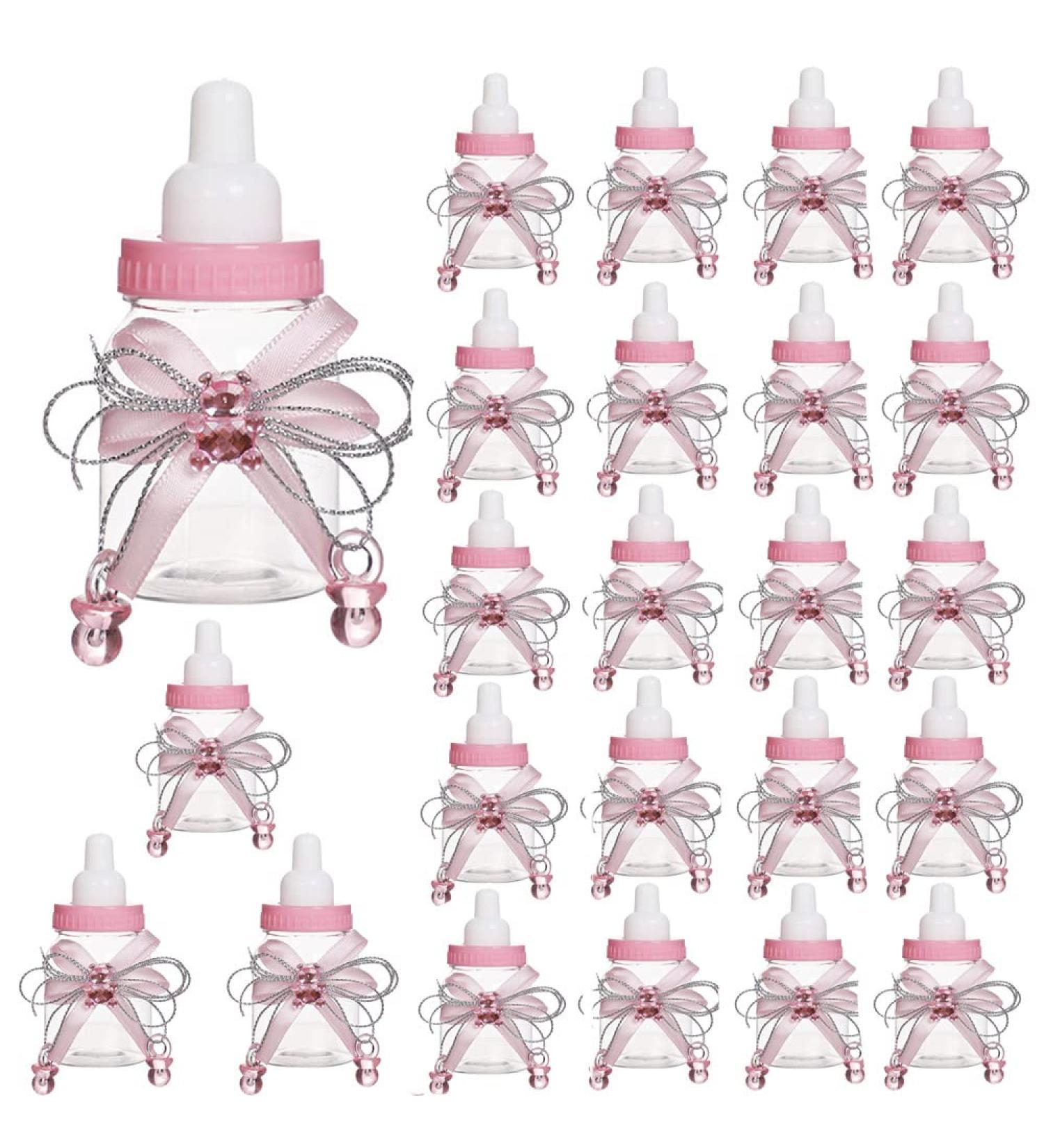 24Pcs Pink Baby Shower Feeding Bottle Candy Box Favors for Baby Shower Decoration - Buy Online on GoSupps.com