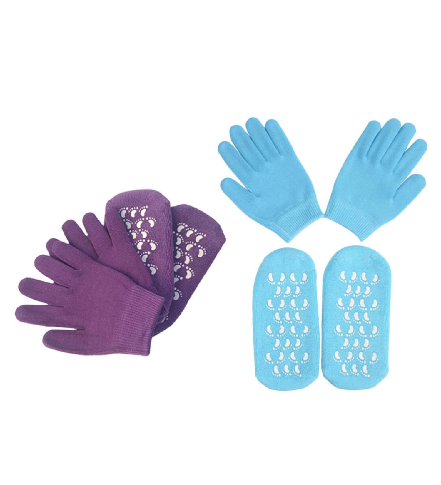 2 Sets Hand and Foot Care Set Gel Socks Bat Wing Hair Band Gel Gloves Feet Care Socks Repairing Dry Skin Gloves Beauty Vegetable Gel Miss Silicone Gel Skin - Buy Online on GoSupps.com