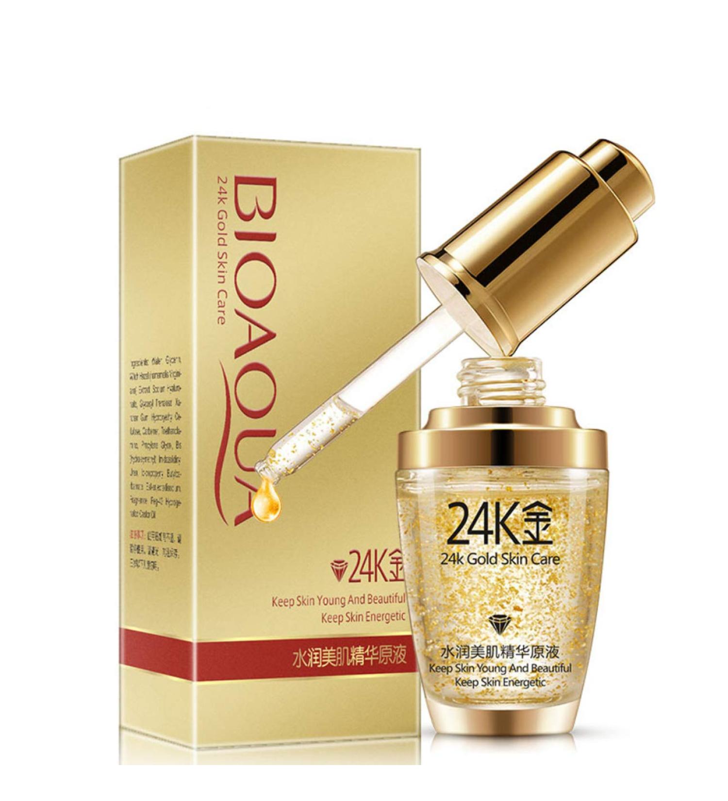 BIOAQUA 24K Gold Essence Collagen Skin Face Moisturizing Hyaluronic Acid Anti-Aging Mask Natural Extract - Buy Online on GoSupps.com
