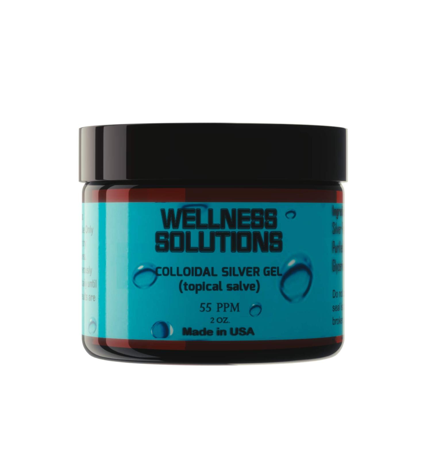 Colloidal Silver Gel - Wellness Solutions - Topical Gel - Vegan & Gluten Free - 2 oz.