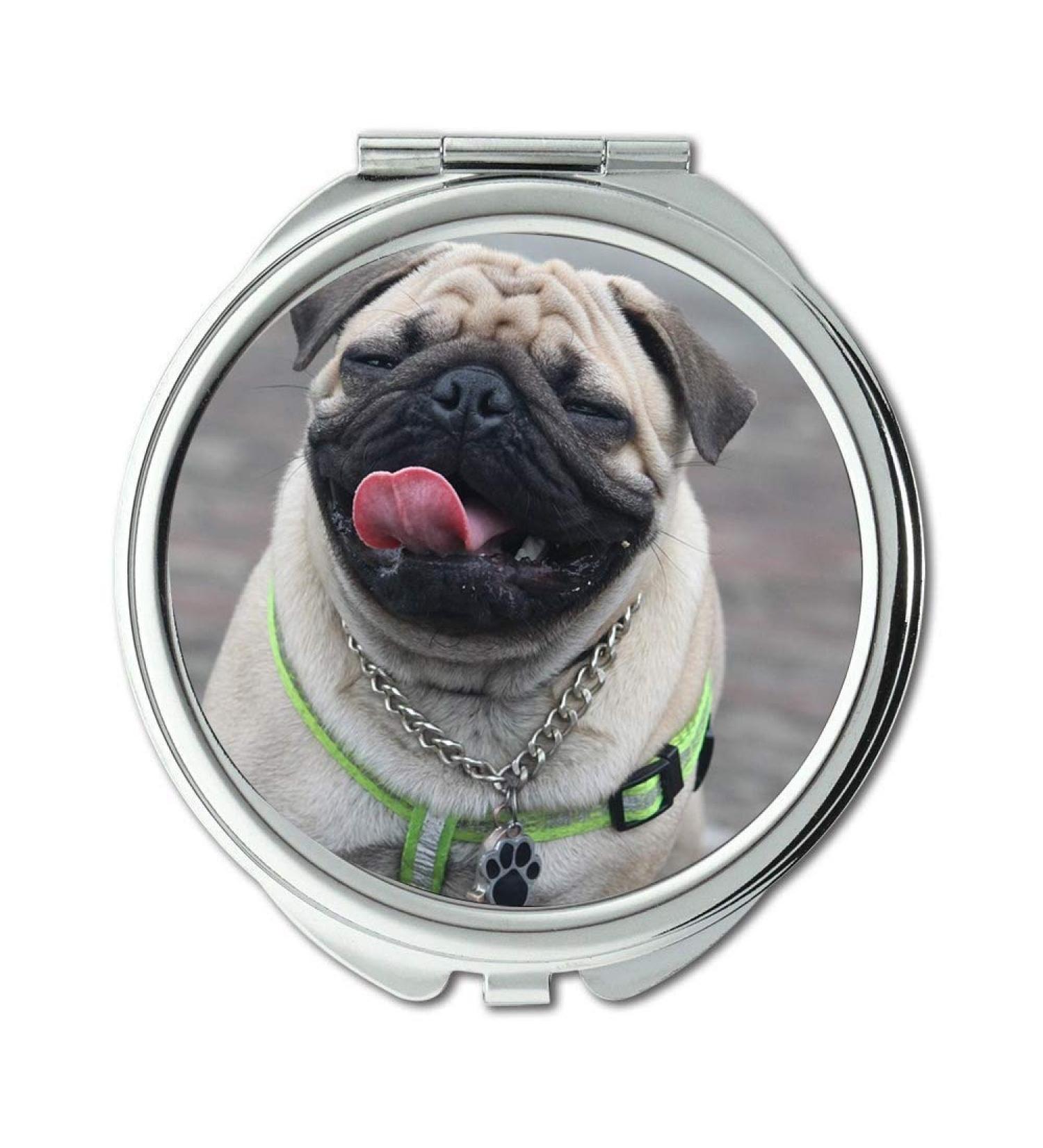 YENDOSTEEN Mirror Compact Mirror Funny Expression Pug Cute Dog pocket mirror portable mirror - Buy Online on GoSupps.com