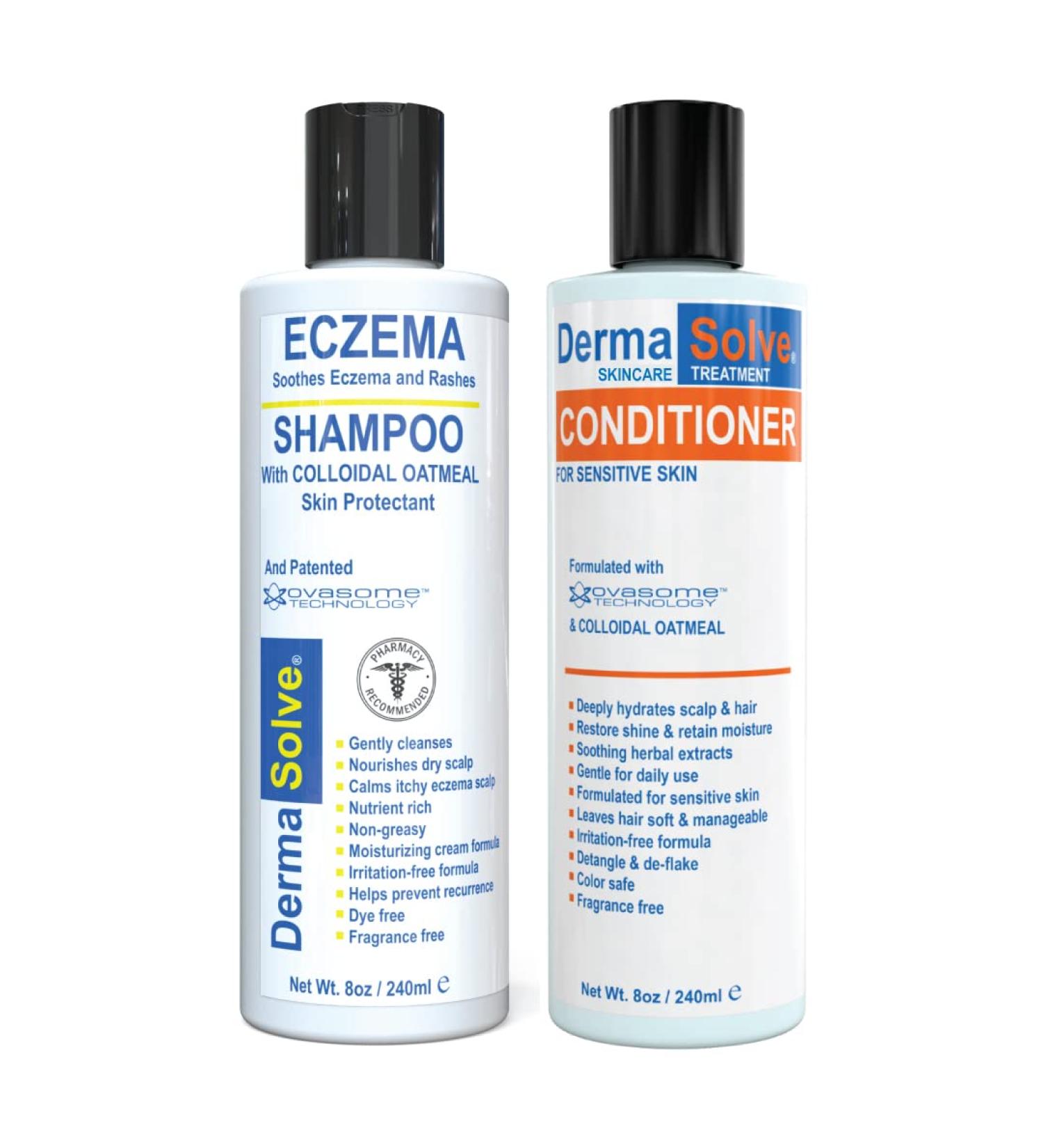 Eczema Relief Shampoo & Conditioner Combo Pack by DermaSolve - Steroid-Free Scalp Therapy for Kids, Babies, and Adults - Buy Online on GoSupps.com