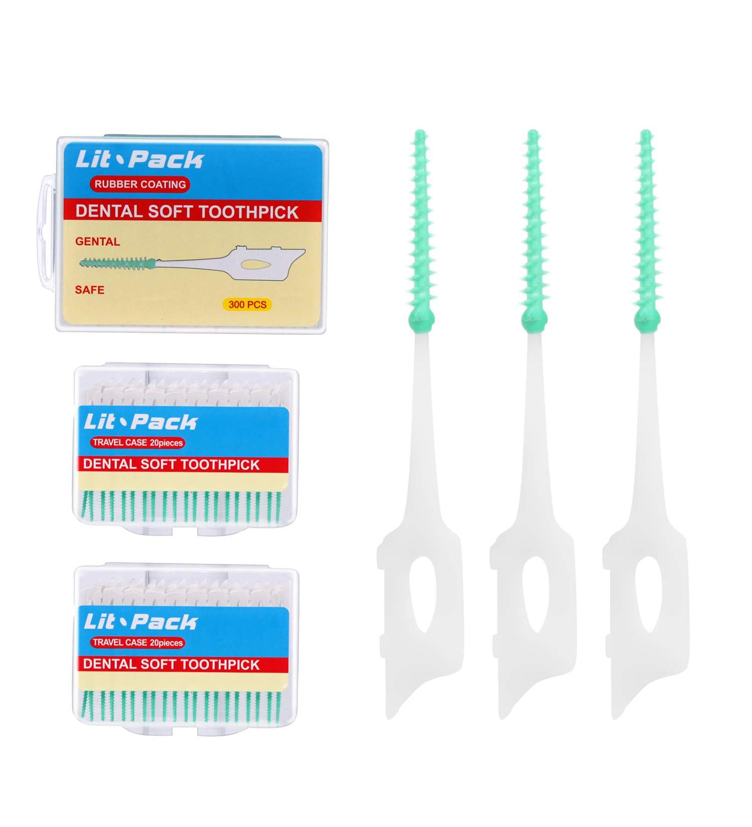 Silicone Dental Picks & Interdental Brushes - Soft Toothpicks for Oral Hygiene | 240 Count with 2 Travel Cases & Refill - Buy Online on GoSupps.com