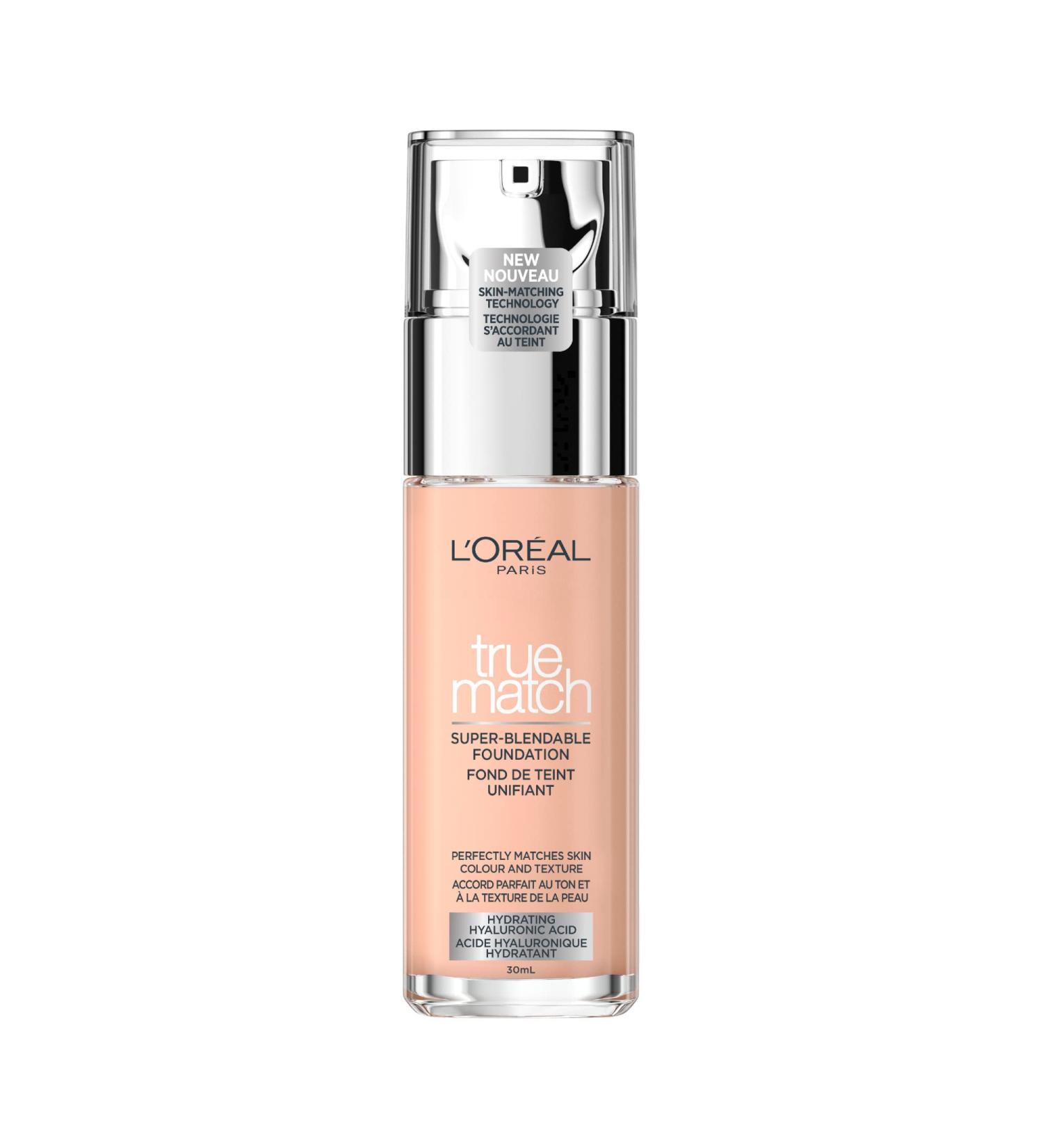 L Or al Paris Super-Blendable Foundation Skincare Infused with Hyaluronic Acid & 80% Moisturizing Cream Hydrates Skin in 72H & Improves Skin Quality in 2 Weeks 0.5C Rose Porcelaine - 30ml - Buy Online on GoSupps.com