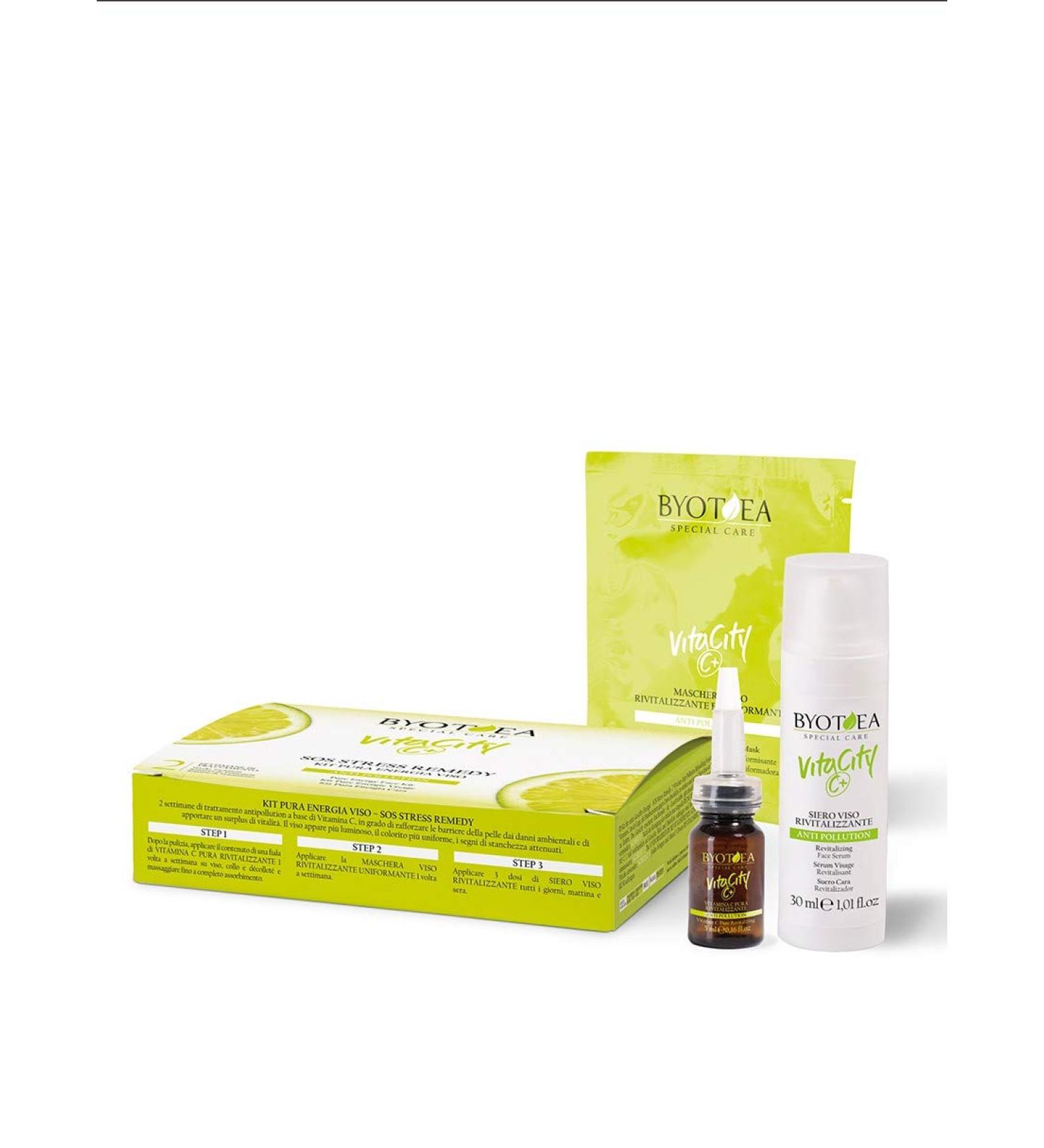 Byotea Byothea Pura Energy Face Kit SOS Stress Remedy (1 serum + 2 masks + 2 eyelashes) - 70 ml