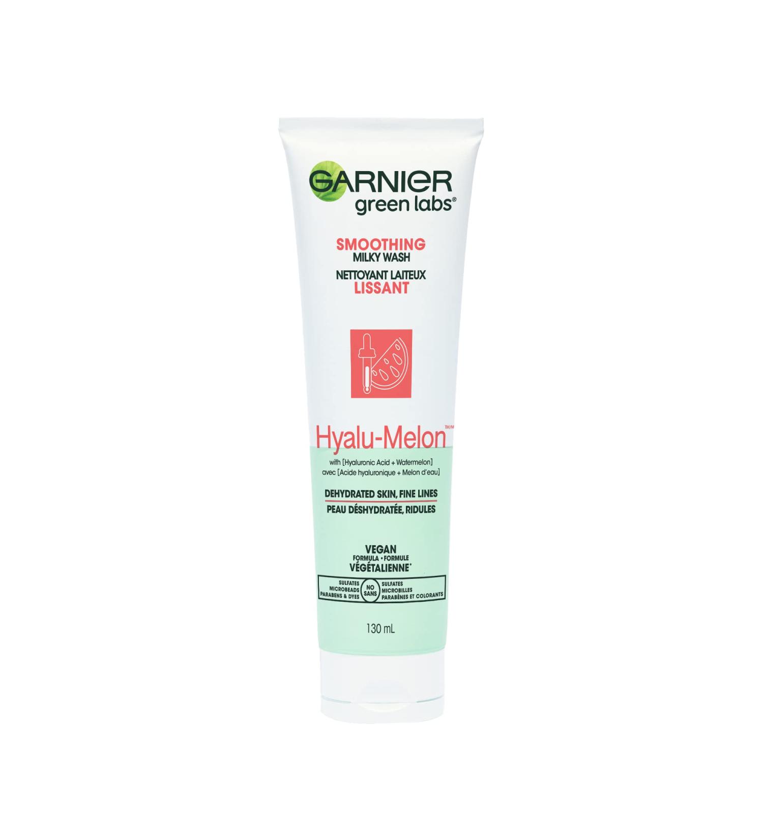 Garnier Green Labs Hyalu-Melon Smoothing Milky Wash 4.4 fl oz - Hydrating Cleanser for All Skin Types - Buy Online on GoSupps.com