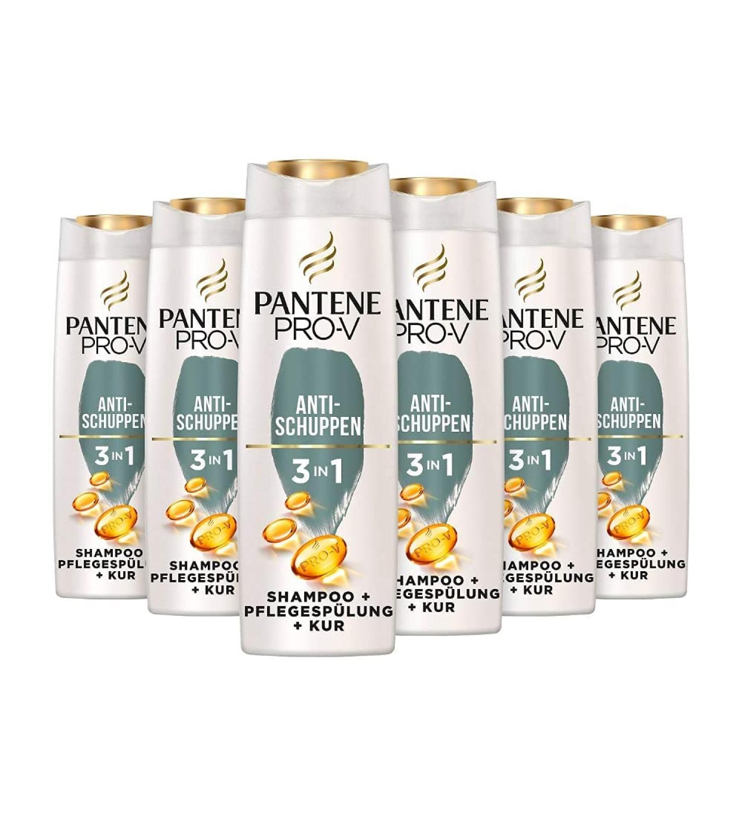 Pantene PRO-V Anti-Shed 3-in-1 Shampoo + Care - Intensive Formula with Antioxidants for All Hair Types | 6x250ml - International Shipping Available - Buy Online on GoSupps.com