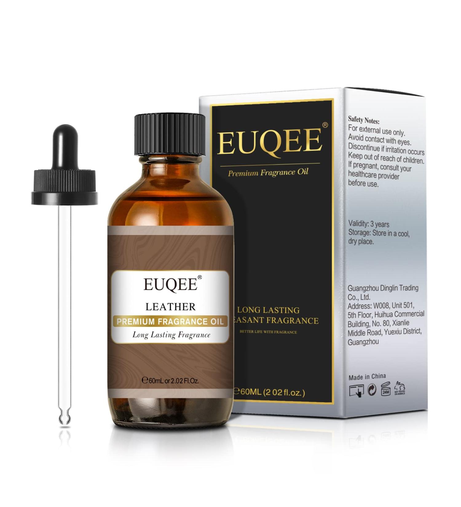 EUQEE Leather Fragrance Oil 60ml - Premium Grade Aromatherapy & DIY Candle Making Essential Oil - Buy Online on GoSupps.com