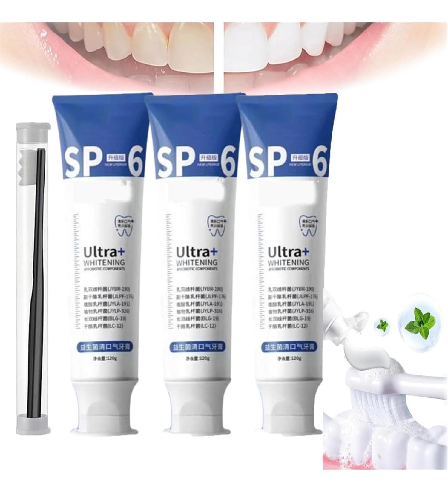SP-6 Ultra Whitening Toothpaste - Deep Cleaning Tartar Prevention & Fresh Breath (3 Pcs) - Buy Online on GoSupps.com