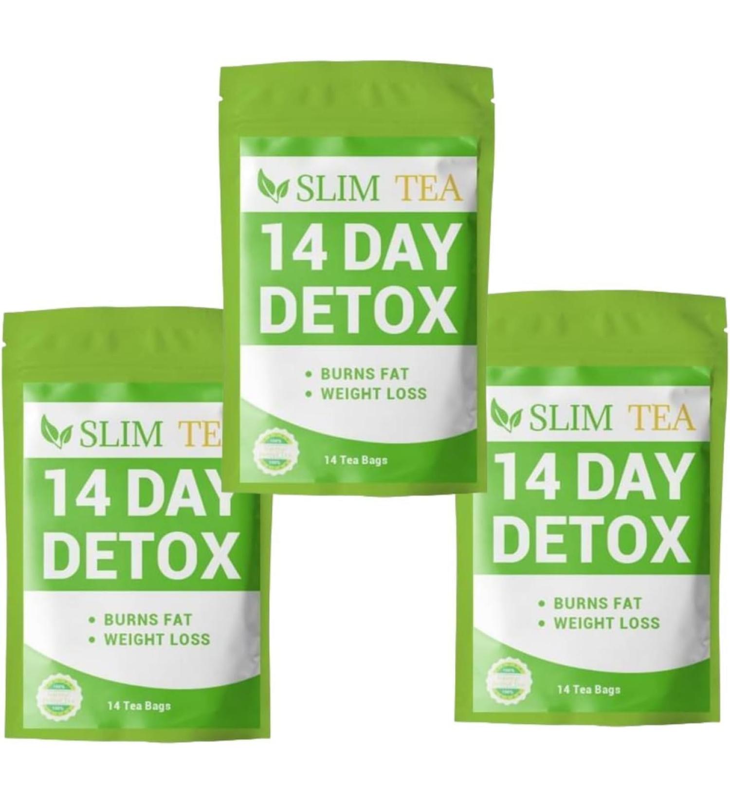 14 Days of Weight Loss Tea - Detox Cleanse Slimming Tea for Fat Reduction & Fat Burning | 3 Pack - Buy Online on GoSupps.com