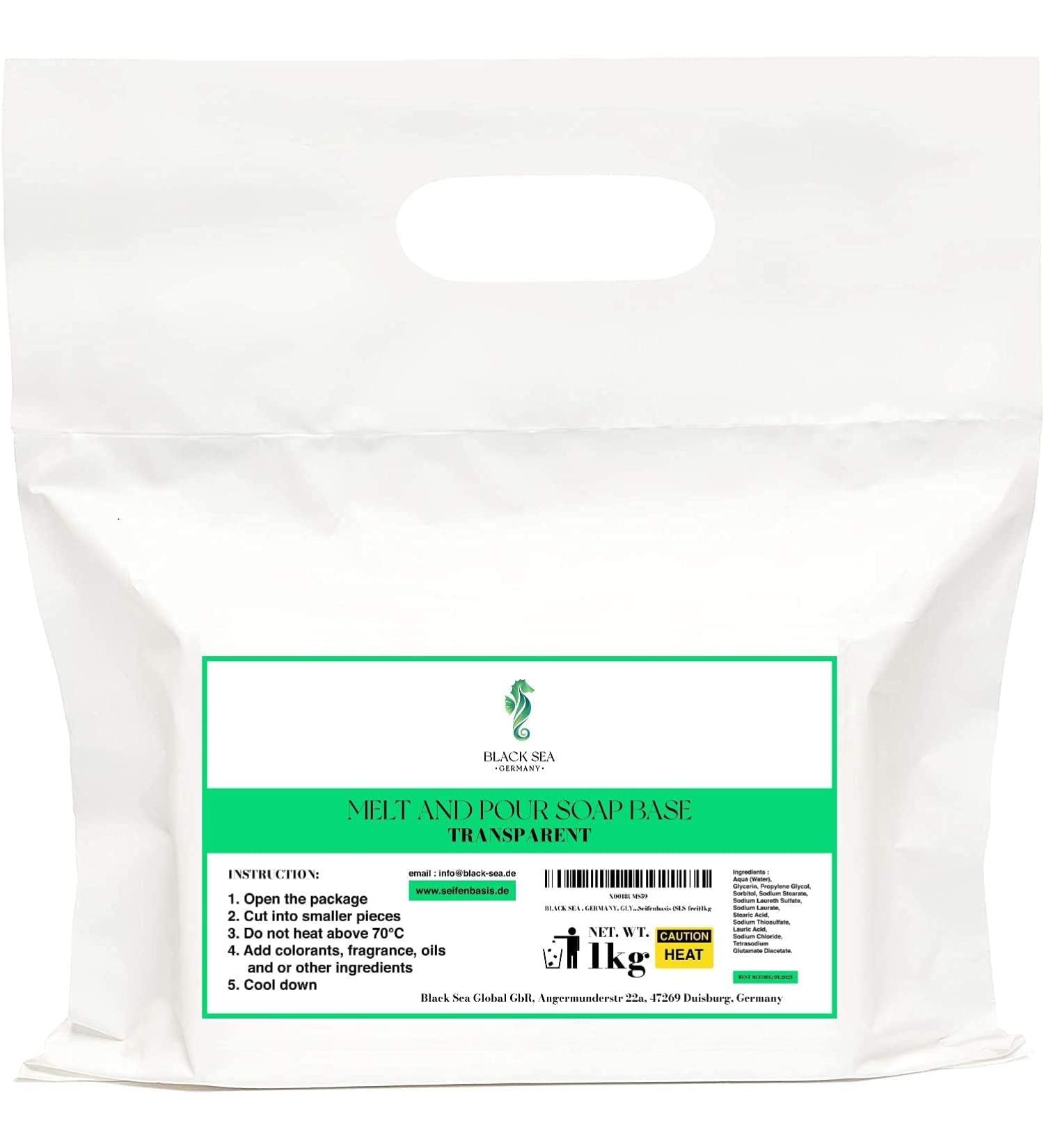 Black Sea Germany 1 kg super clear /transparent) /Pro (professional) soap for soap casting raw soap soap base base (SLS free) 100% vegan