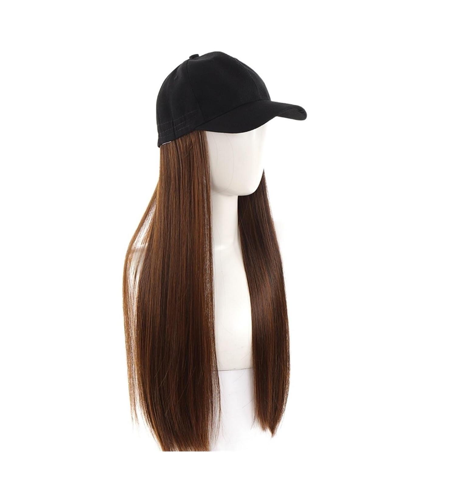 Baseball Cap with Hair Extensions Ladies Long Wavy Curly Synthetic Wig Hat Hair Extension Adjust Size Of Hat Wig Hat Wig(Color:12) - Buy Online on GoSupps.com