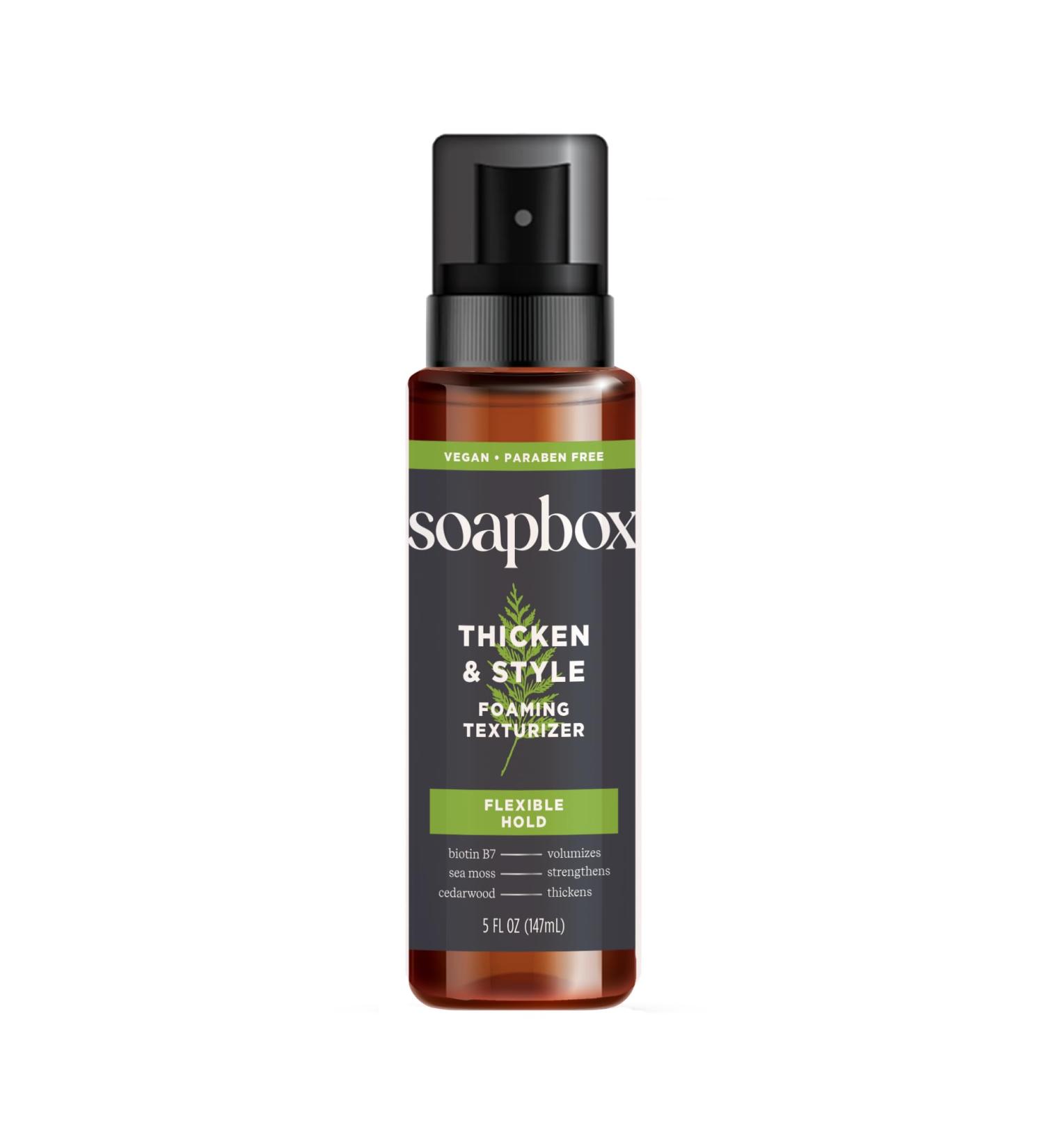 Soapbox Men's Thicken & Style Foaming Texturizer Men's Hair Styling Foam Hair Care for Men 5oz - Buy Online on GoSupps.com