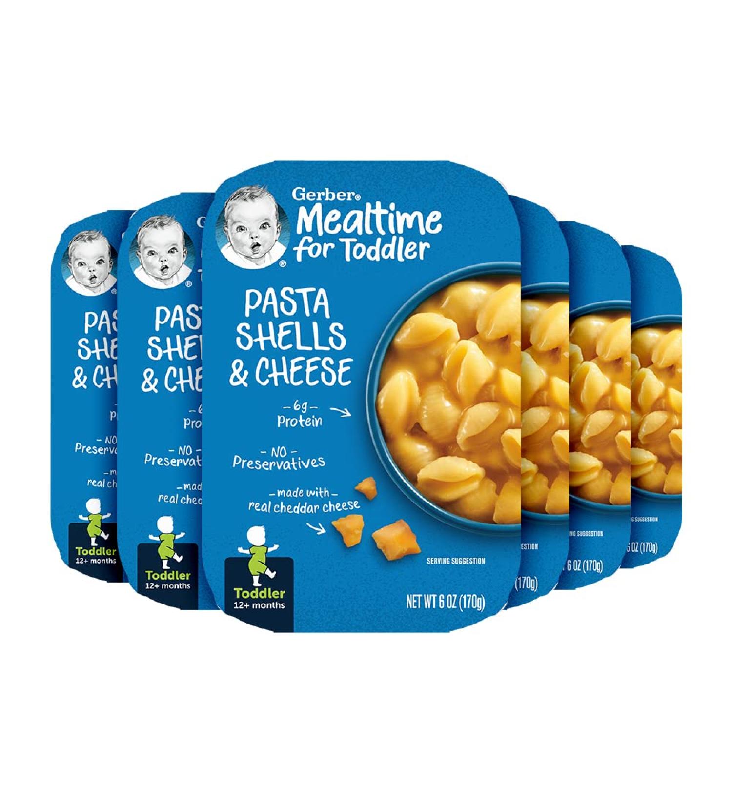 Gerber Toddler Pasta Shells & Cheese - 6 oz (Pack of 6) - Buy Online on GoSupps.com