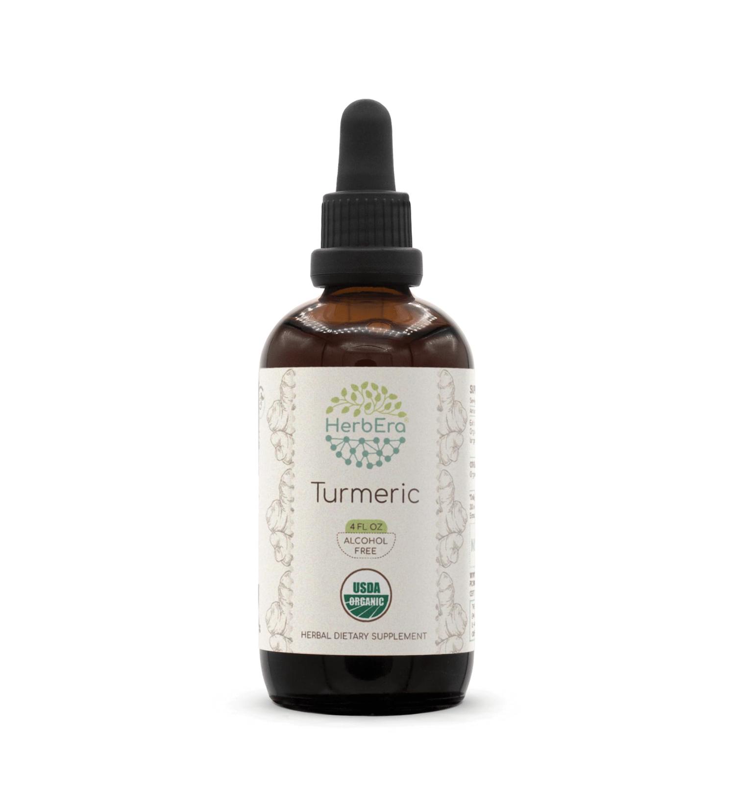 HerbEra Turmeric B120 USDA Organic Tincture | Alcohol-Free Extract High-Potency Herbal Drops | Certified Organic Turmeric (Curcuma Longa) Dried Root (4 oz) 4 Fl Oz (Pack of 1) - Buy Online on GoSupps.com