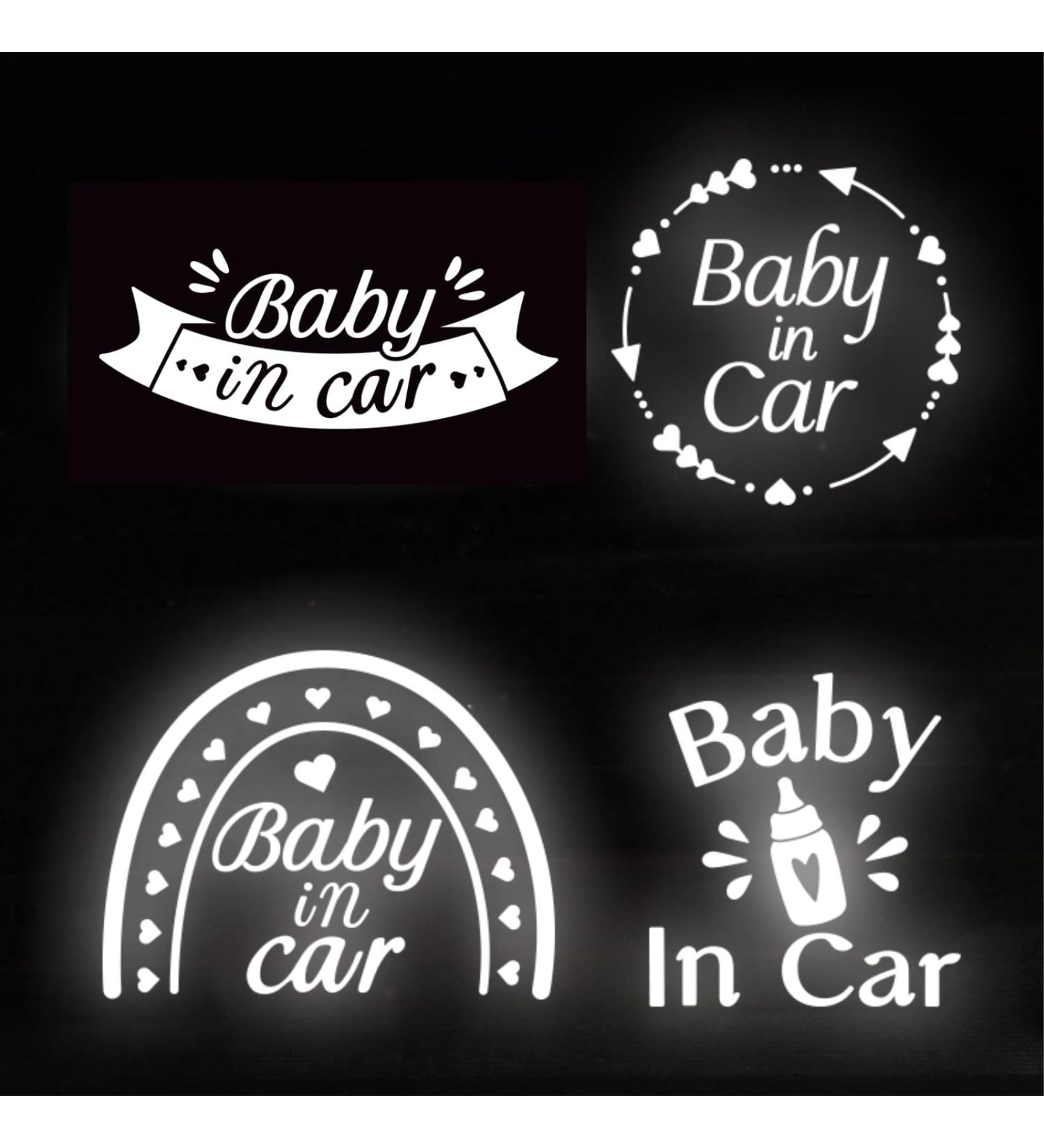 FREEBLOSS 4Pcs Baby in Car Warning Stickers - Safety Car Window Decals for Parents - Buy Online on GoSupps.com