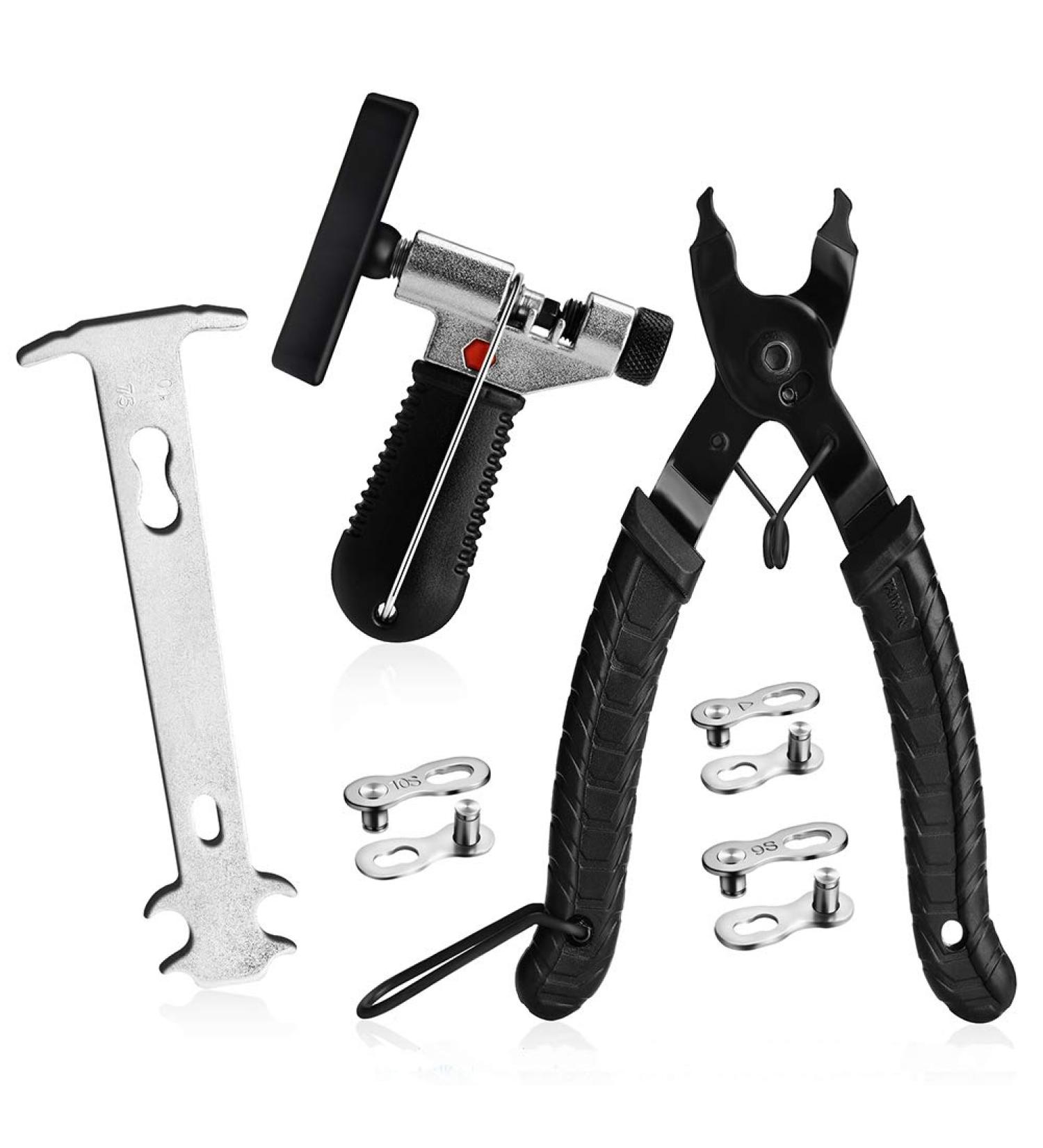 AKRAF Bike Link Plier + Chain Breaker Tool + Chain Checker + 3 Pairs Missing Links | Bike Opener Closer Plier Chain Cutter Wear Indicator Tool - Buy Online on GoSupps.com