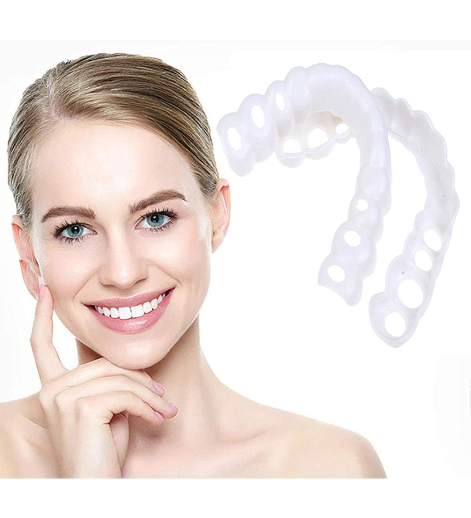Brigtviee Fake Teeth - Cosmetic Veneers Temporary Dentures & Provisional Tooth Covers for Men & Women - Buy Online on GoSupps.com