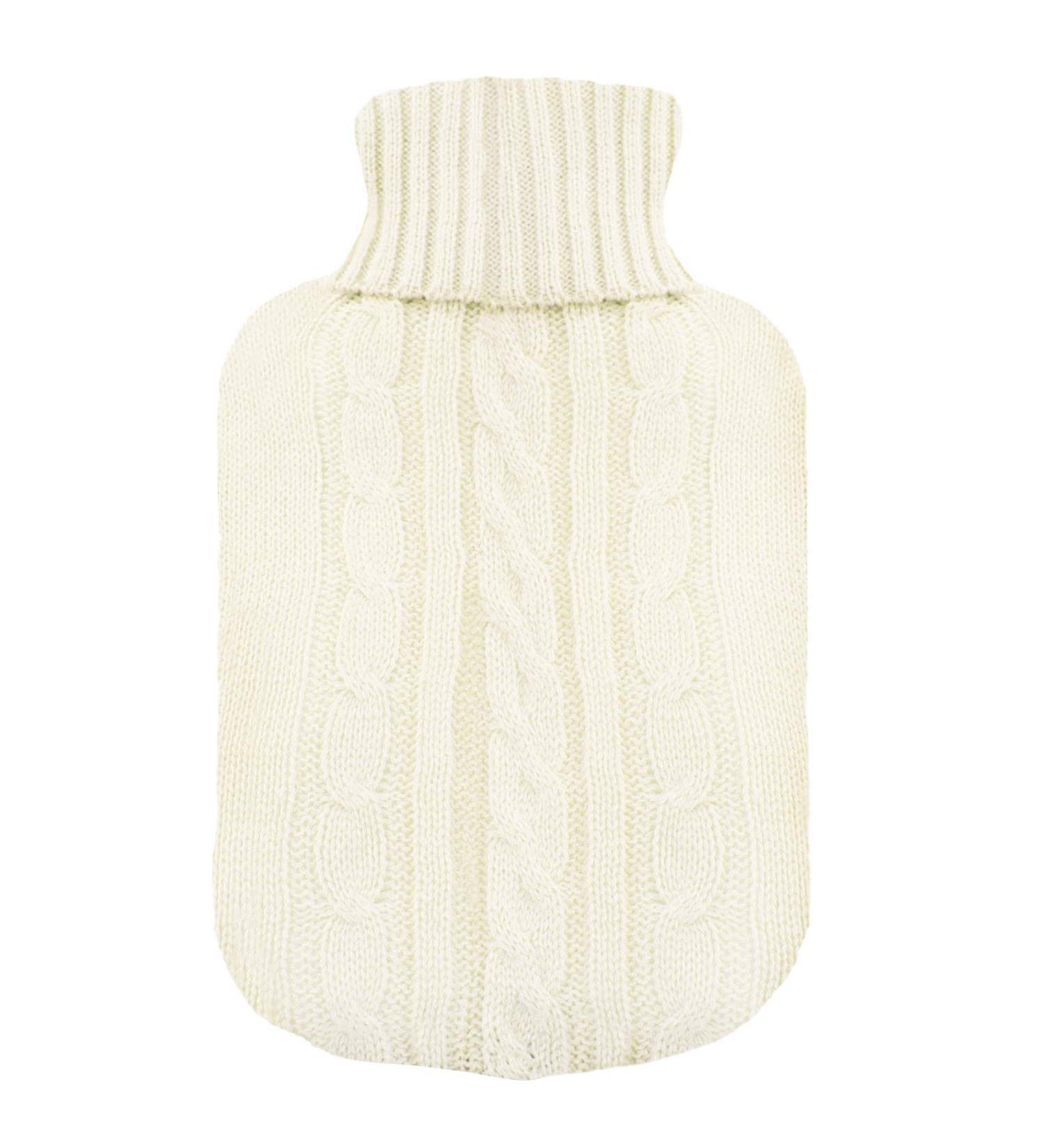 Creme Knitted Hot Water Bottle Cover - Winter Insulator & Accessories - Ideal Gift for Her | Xmas, Mother's Day, Valentine's Day - Buy Online on GoSupps.com