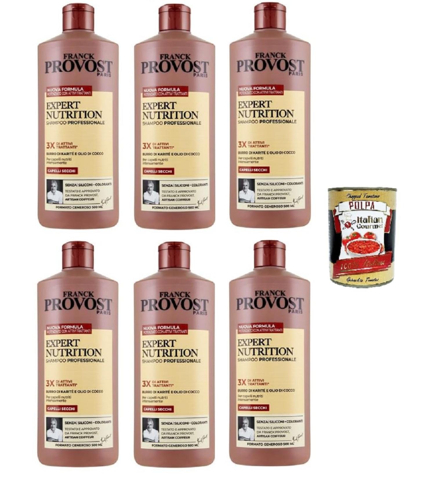  Italian Gourmet E.R. Franck Provost Expert Nutrition Professional Shampoo 6 x 500 ml + Italian Gourmet Polpa 400 g - Buy Online on GoSupps.com