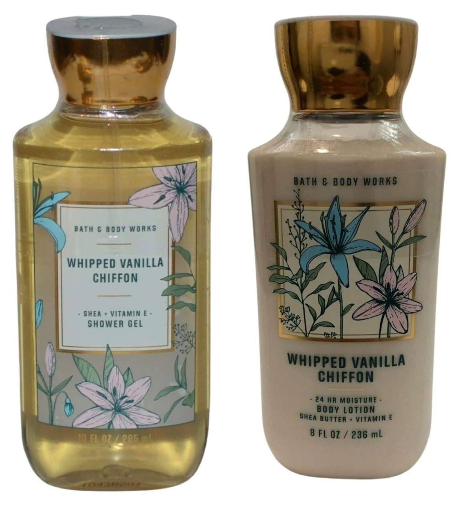 Bath and Body Works Whipped Vanilla Chiffon Gift Set - 10 oz Shower Gel & 8 oz Lotion | Luxurious Multicolor Skincare - Buy Online on GoSupps.com