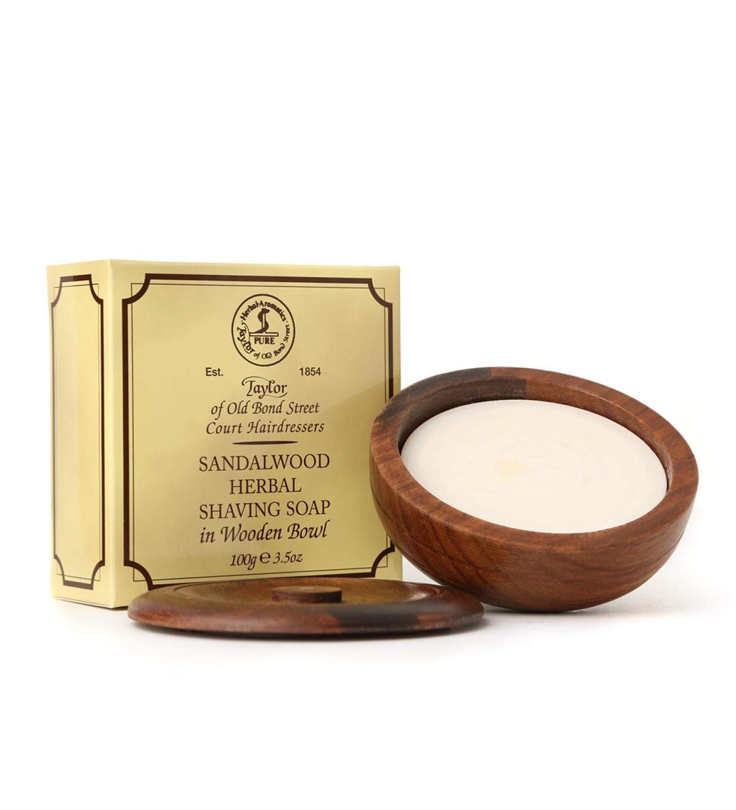 Taylor of Old Bond Street Sandalwood Shaving Soap 3.5 oz in Wooden Bowl - Buy Online on GoSupps.com
