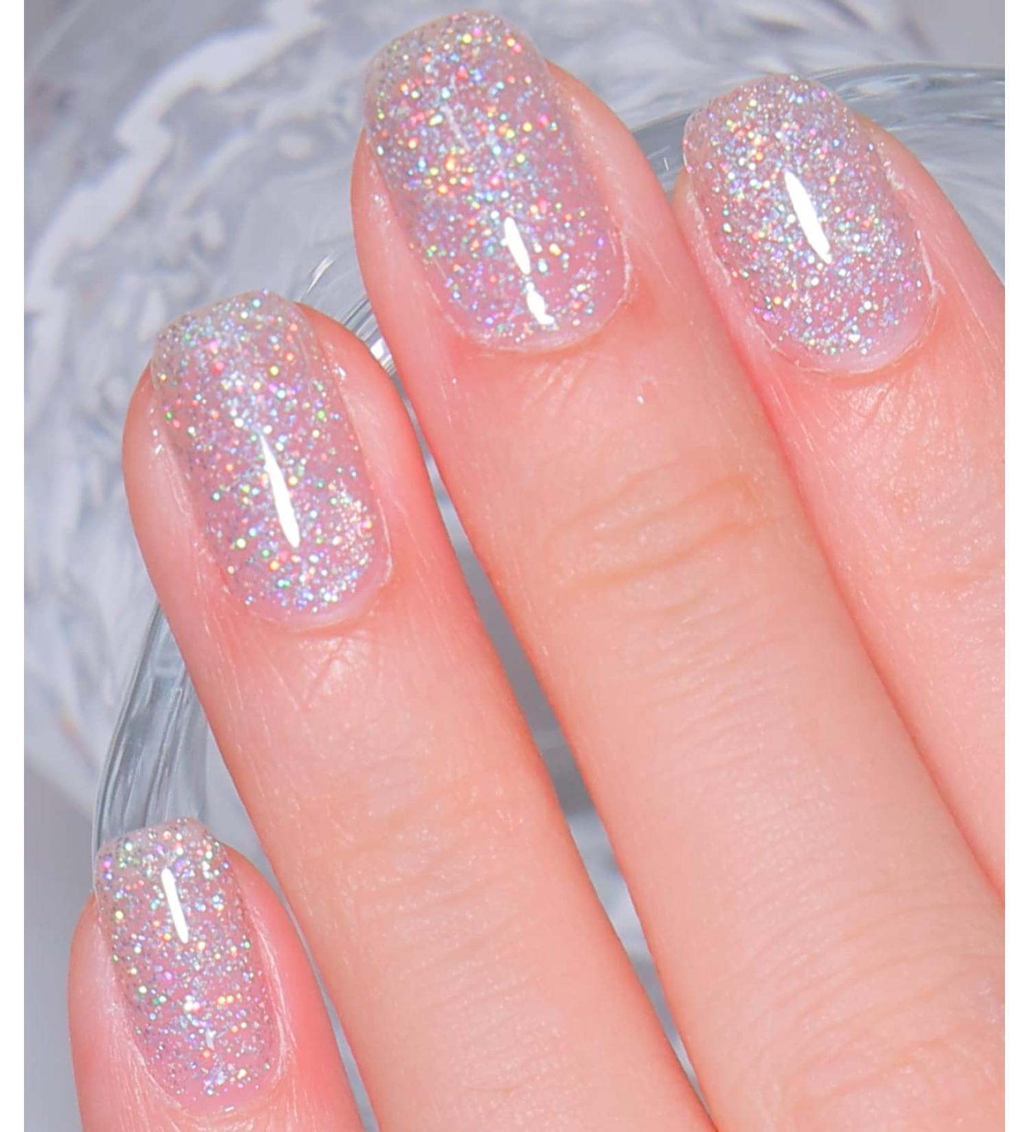 NAILKISS Holo Silver Glitter Gel Nail Polish - Reflective Holographic Sparkle Gel Varnish for UV/LED Lamp - Nail Salon Manicure Essential - Buy Online on GoSupps.com