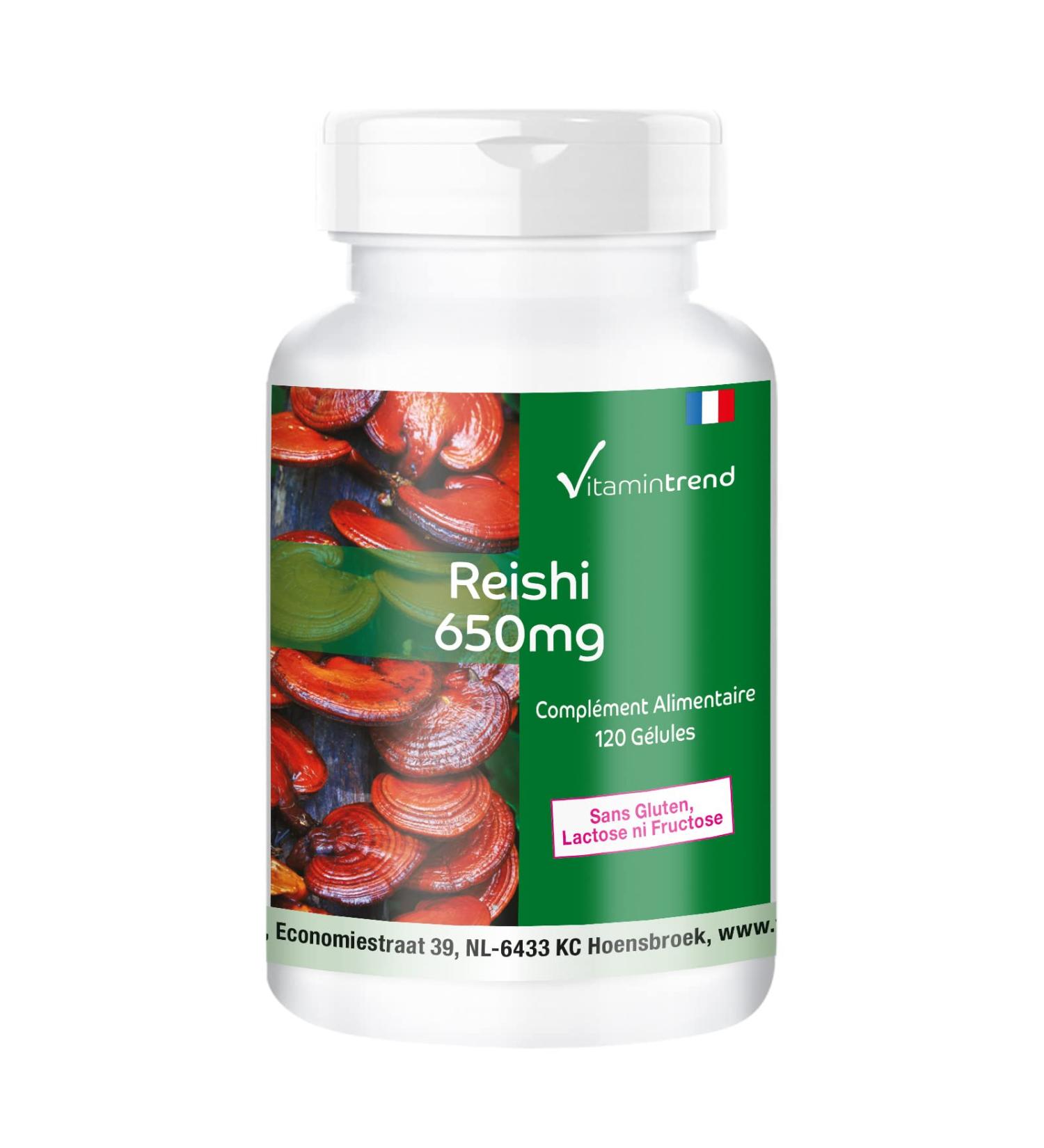 Reishi Powder 650mg - 120 Capsules Functional Vital Fungus Adaptogen Vegan | Vitamintrend  - Buy Online on GoSupps.com