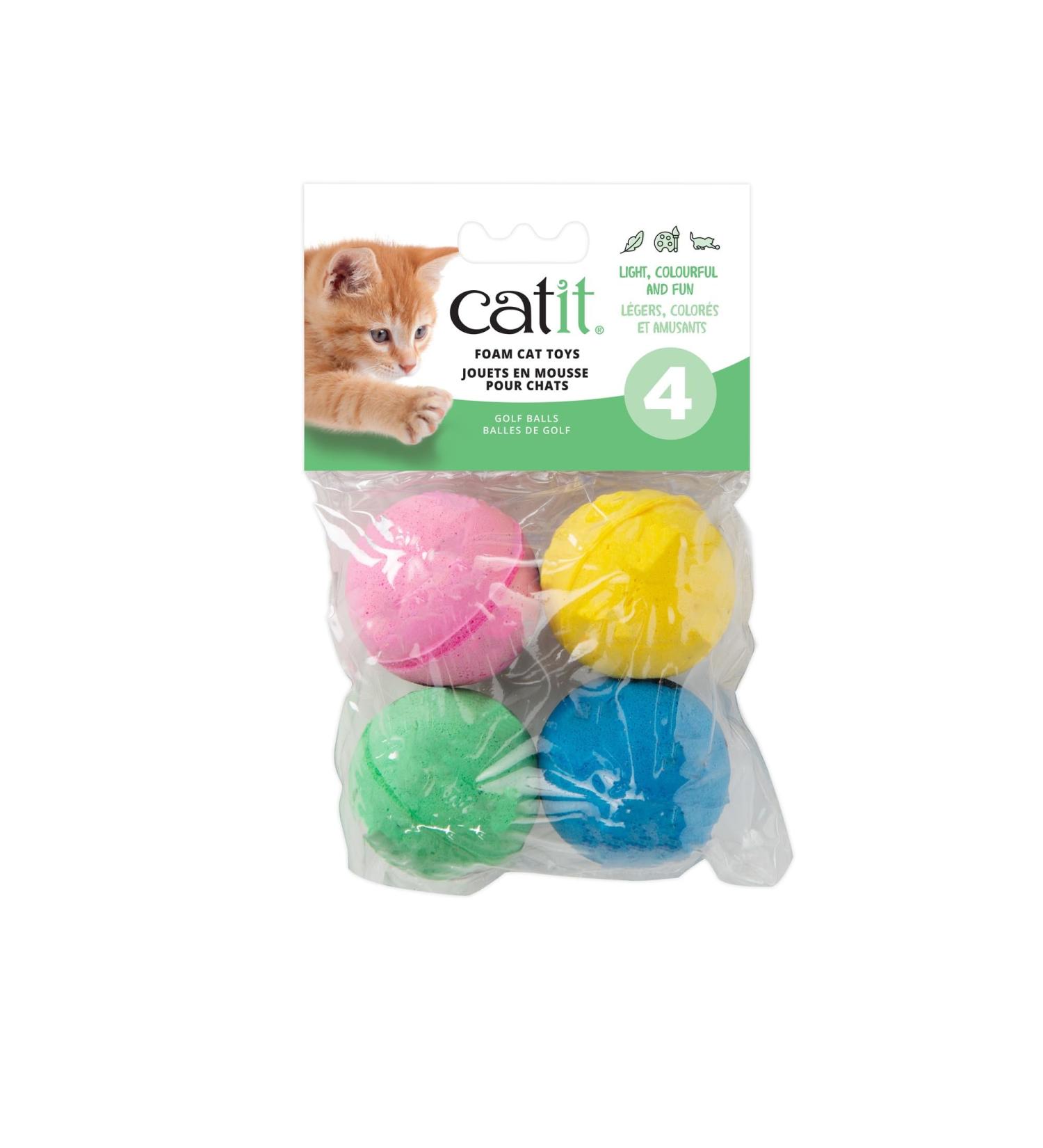 Catit Cat Ball Toy Sponge Balls Yellow Green Pink Blue 4 Count Cat Toy Ball Cat Toys Balls Cat Ball Cat Balls Cat Toys Cat Toy Toys Cat Toys for Cats Cat Enrichment