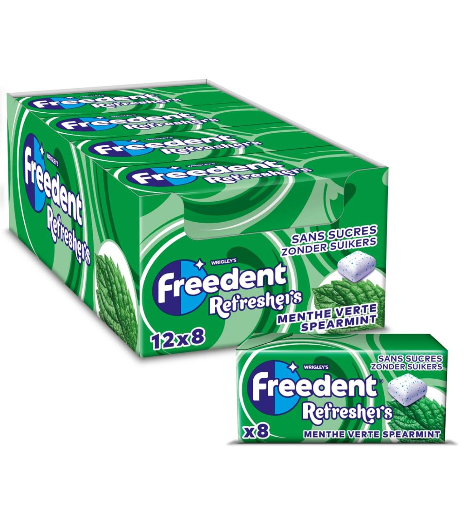 FREEDENT REFRESHERS Chewing Gum Spearmint - 1 pack of 8 cubes - 18 g - Buy Online on GoSupps.com