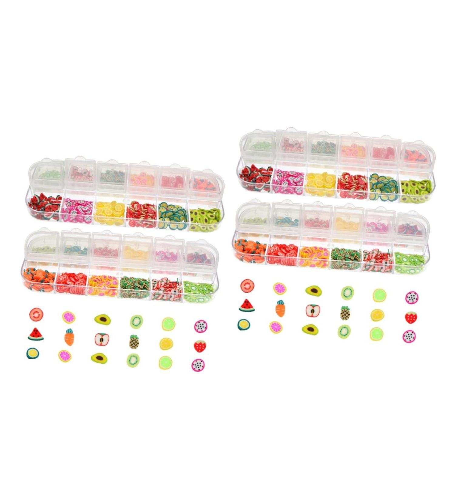 Mipcase 4 Boxes 12 Strawberry Stickers Nail Flower Stickers Nail Art Scrapbook Embellishments Scrap Book Stickers Manicures Accessories Polymer Clay Sequins Pineapple 3d Filling - Buy Online on GoSupps.com