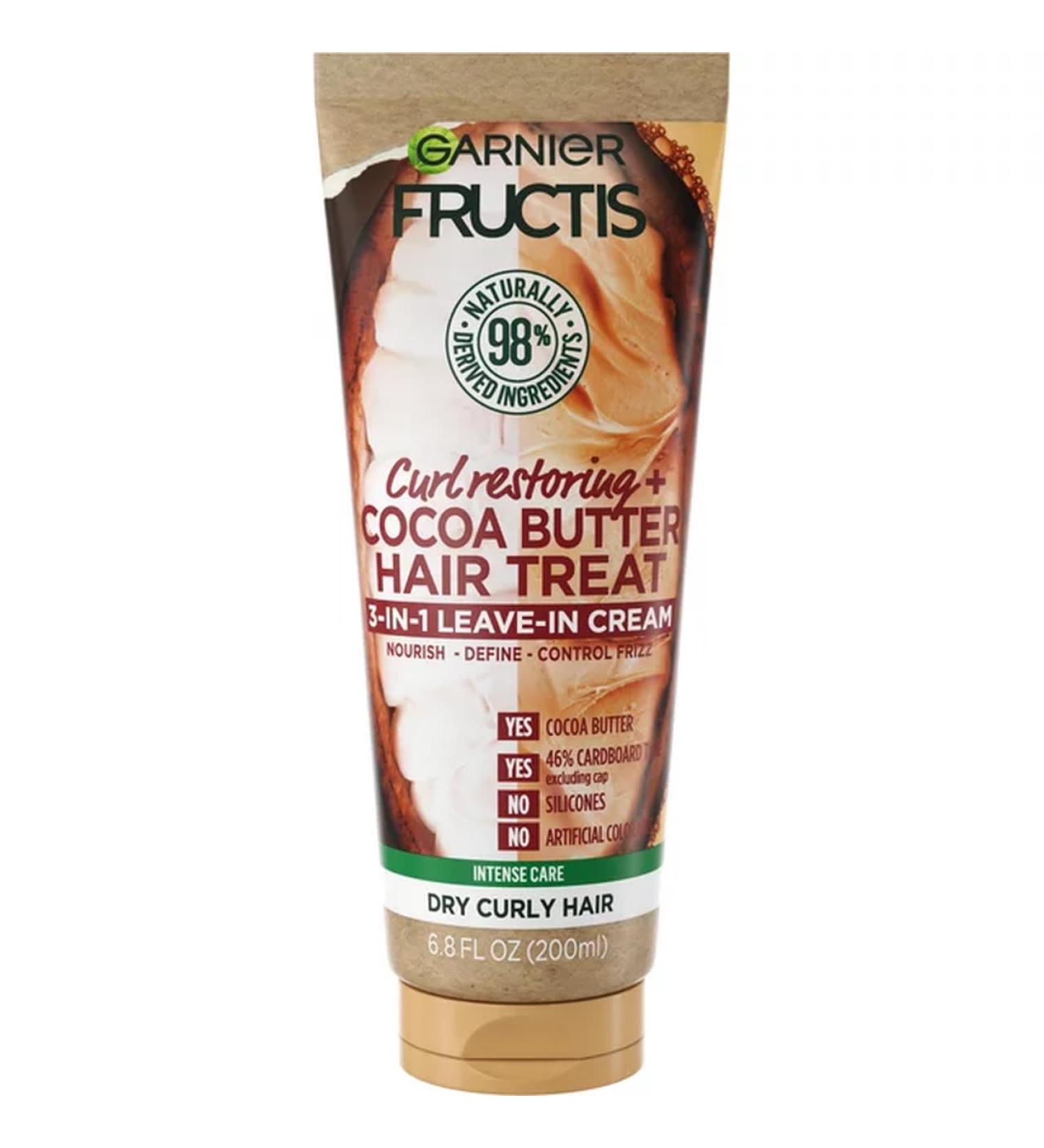 Garnier Fructis Curl Restoring Cocoa Butter Hair Treat 3-in-1 Leave In Cream 6.8oz - Boost Curls & Hydration - International Shipping Available - Buy Online on GoSupps.com