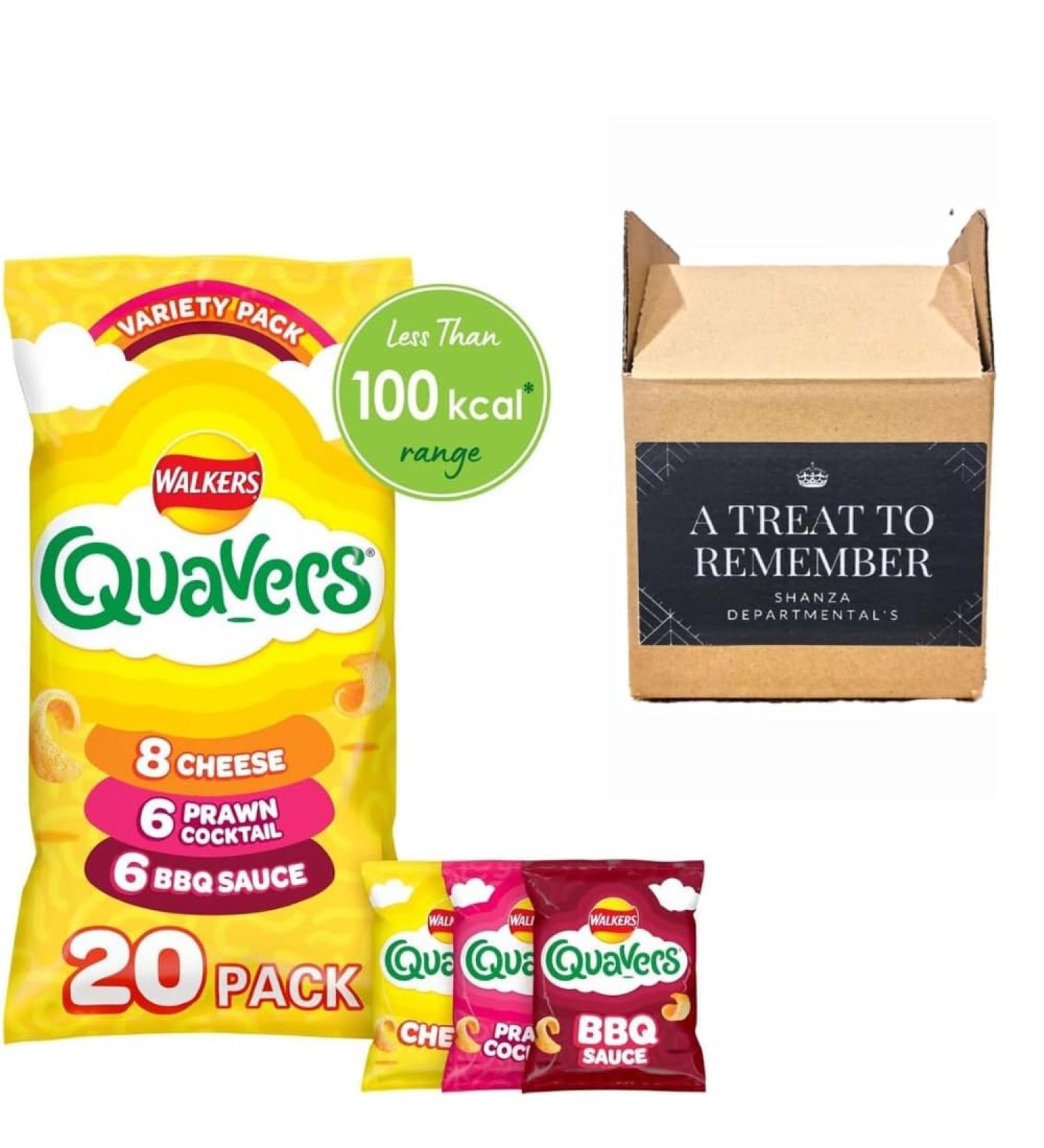 Walkers Quavers Variety Snacks 20X16g Walkers Crips Under 100 Calories 20 Flavors Cheese Prawn Cocktail BBQ Sauce Potato Snack - Buy Online on GoSupps.com