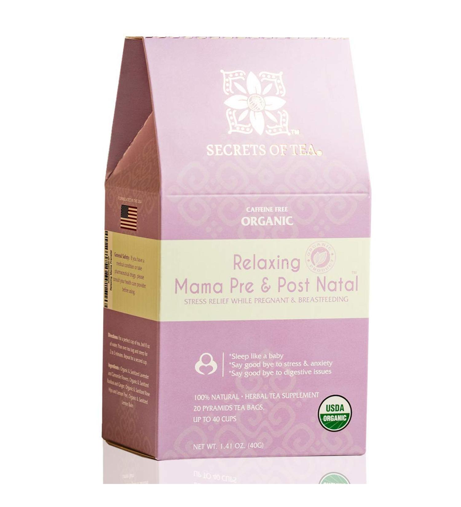 Organic Relaxing Mama Tea - Caffeine-Free for Pregnancy & Breastfeeding - 20 Count Pack - Up to 40 Servings - Buy Online on GoSupps.com