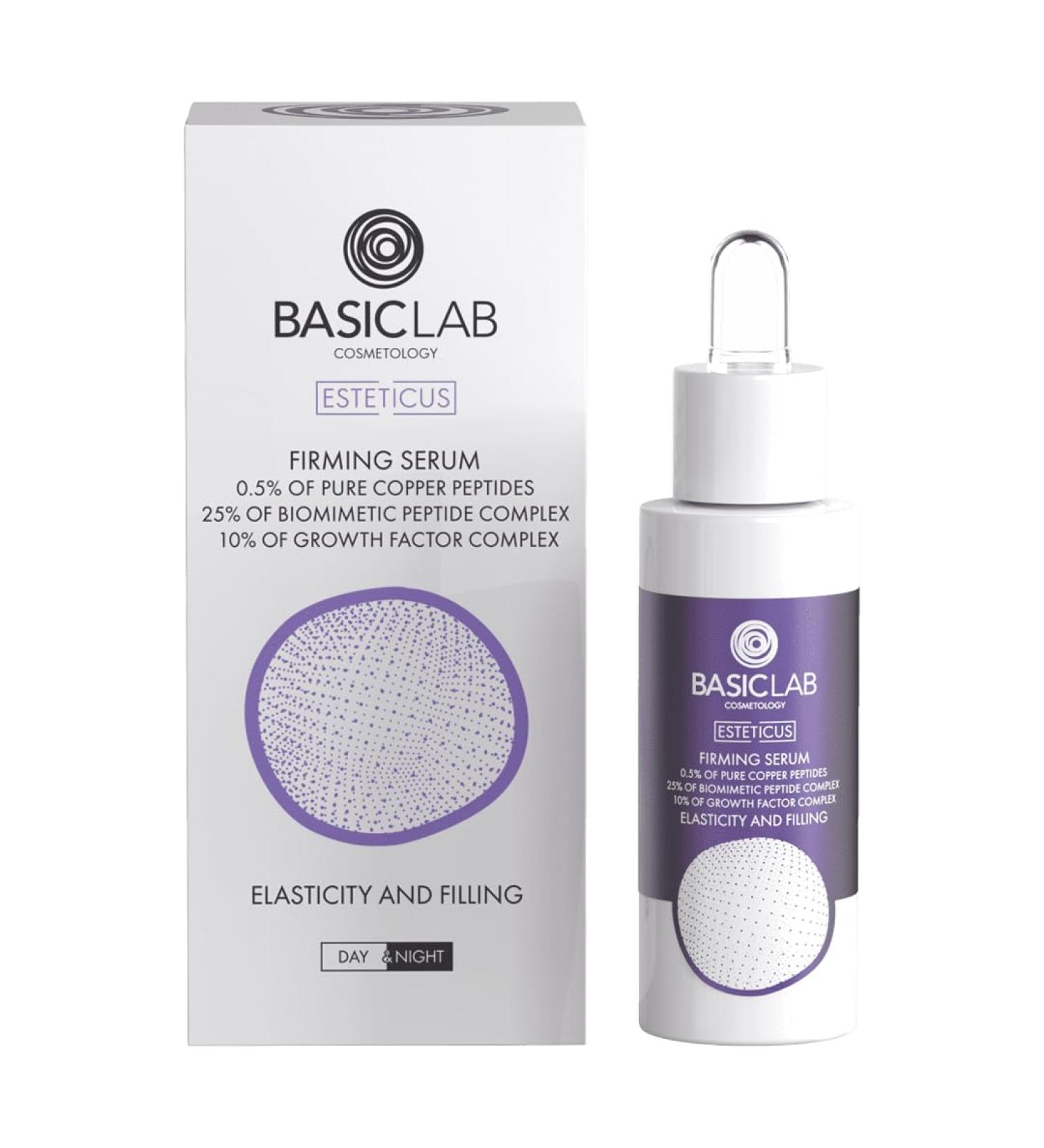 BasicLab - Copper Firming Serum - 30 ml - Face Serum - For Men and Women - For All Ages - Anti-Wrinkle Serum - Pure Copper Peptides - Buy Online on GoSupps.com