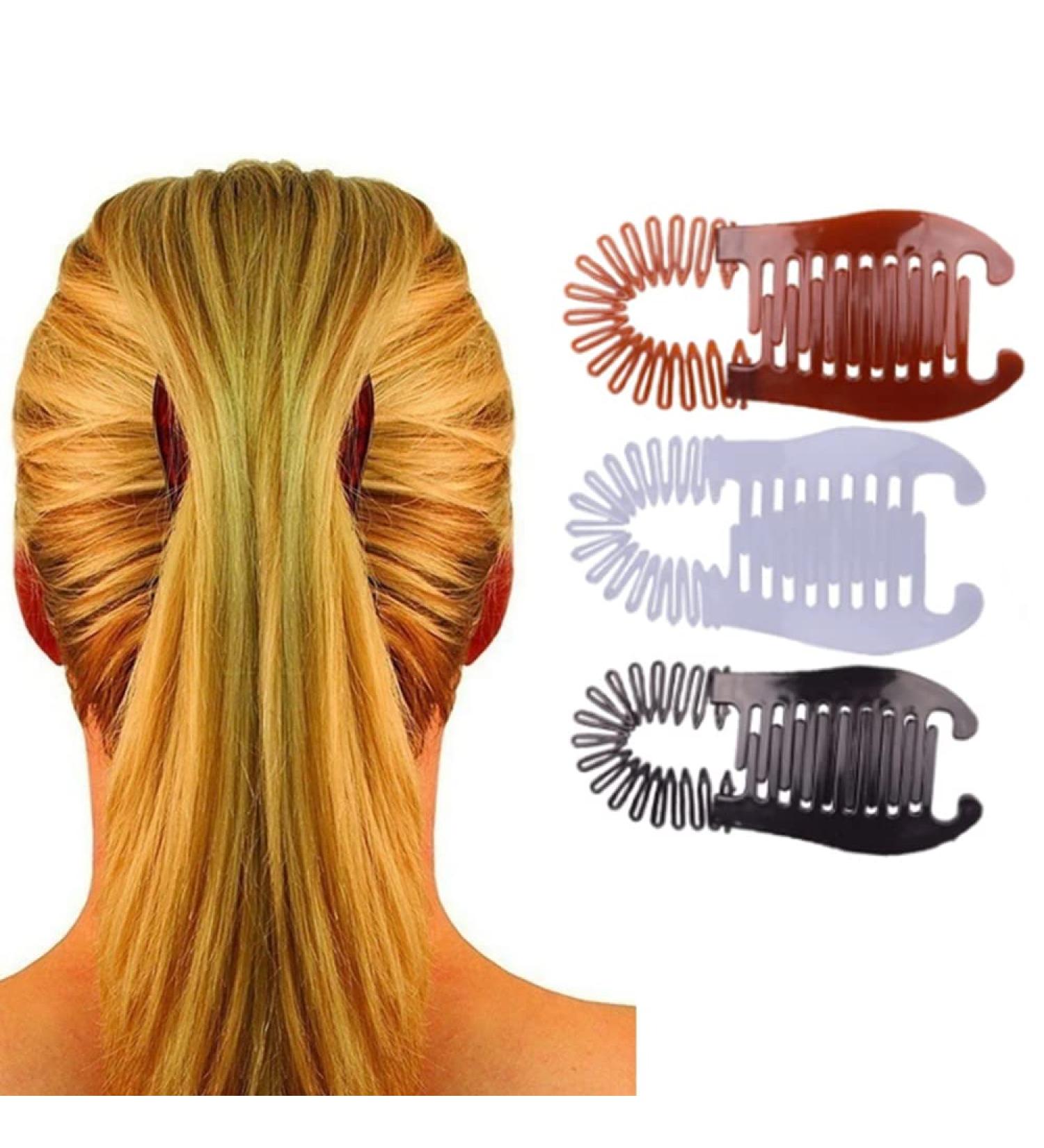 3Pcs New Banana Hair Clips for Women - Plastic Interlocking Clips for Thick Hair - Ponytail Styling Tools (3 colors) - Buy Online on GoSupps.com