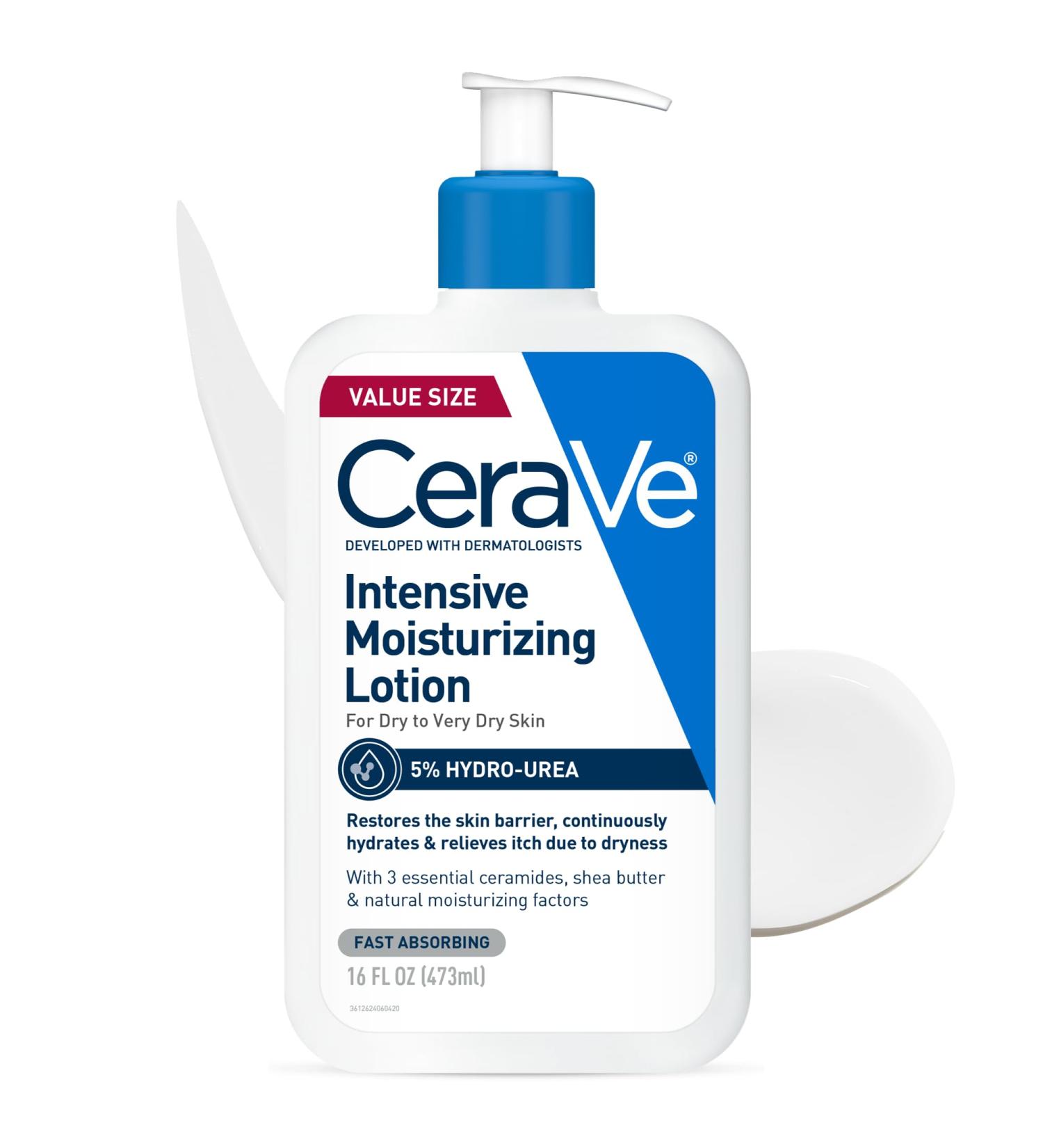 CeraVe Intensive Moisturizing Lotion Hydro-Urea + Shea Butter Body Lotion For Dry Skin Relieves Signs Of Extra Dry Skin Non Greasy Hydrating Cream For Rough Tight Red & Itchy Skin 16oz 16 Fl Oz (Pack of 1) - Buy Online on GoSupps.com