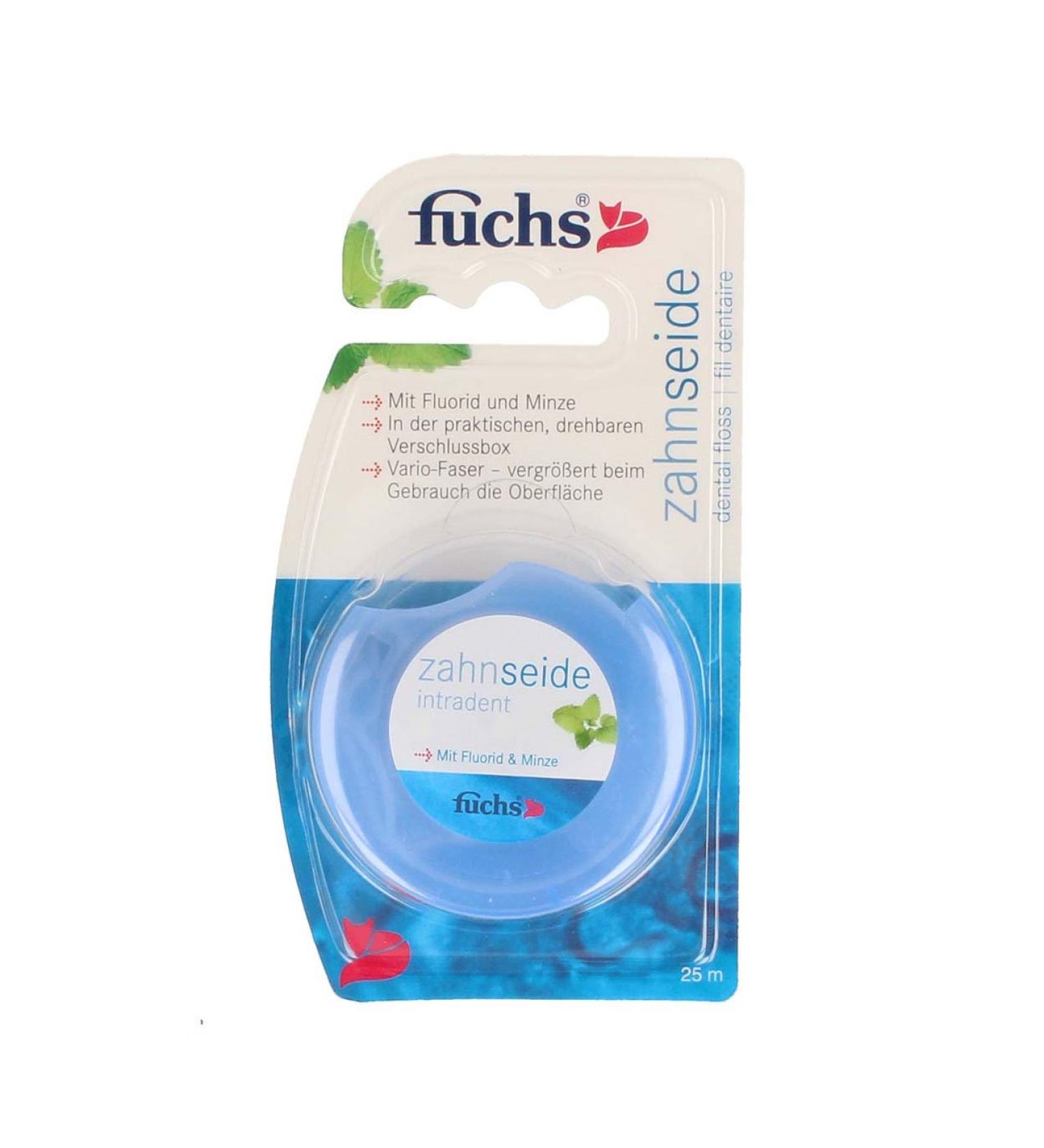 Fuchs dental floss lightly waxed 25m pack of 3 (3x 25m)